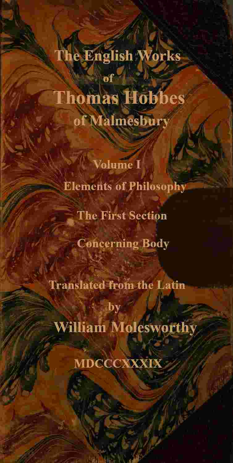 The English works of Thomas Hobbes of Malmesbury, Volume 01 (of 11) cover
