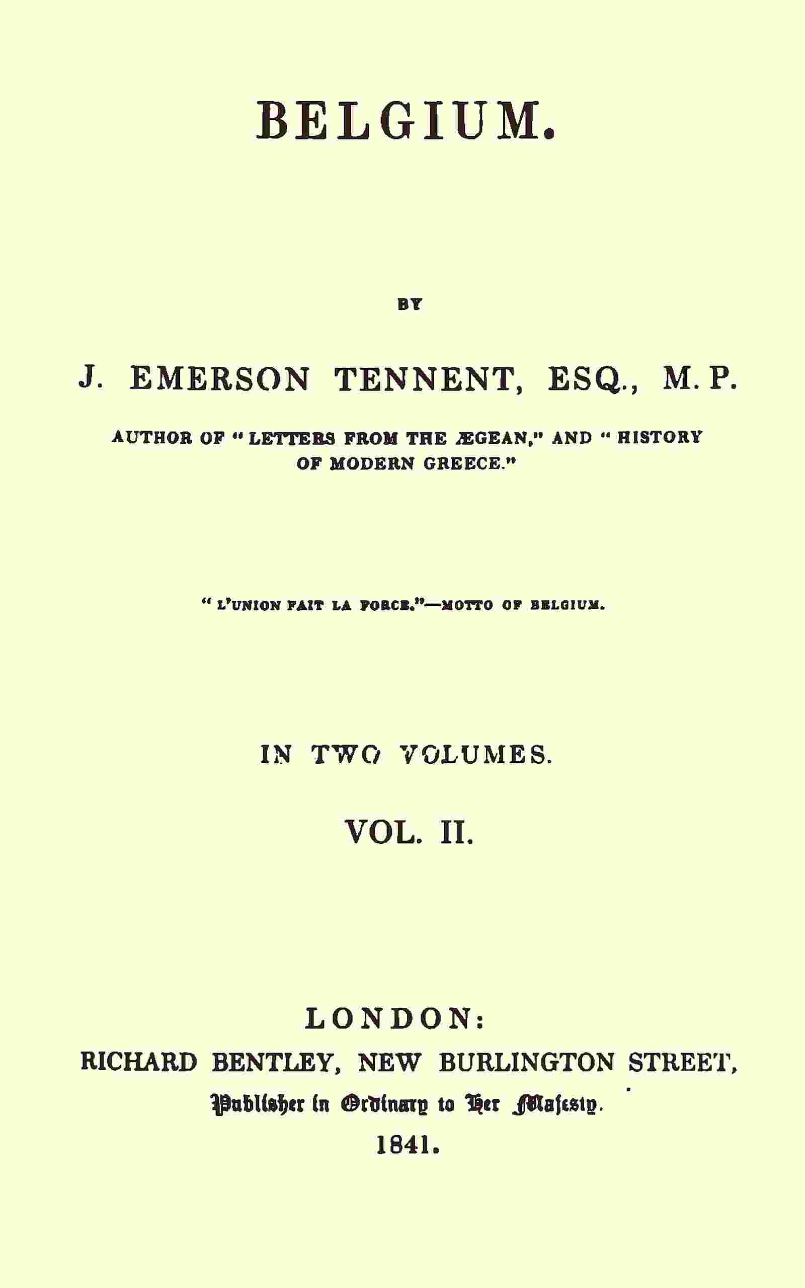 Belgium, Vol. 2 (of 2) cover
