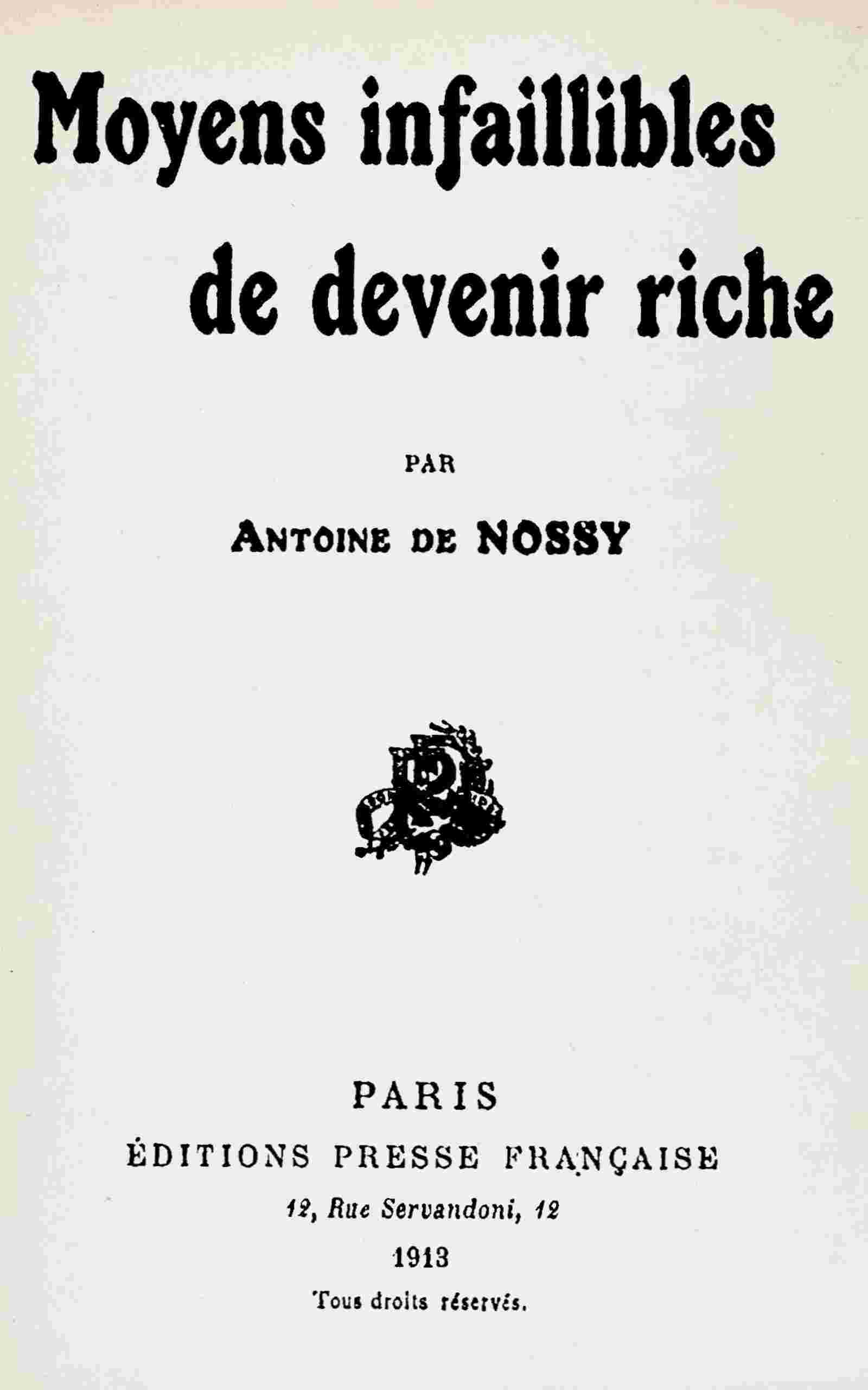 Moyens infaillibles de devenir riche cover