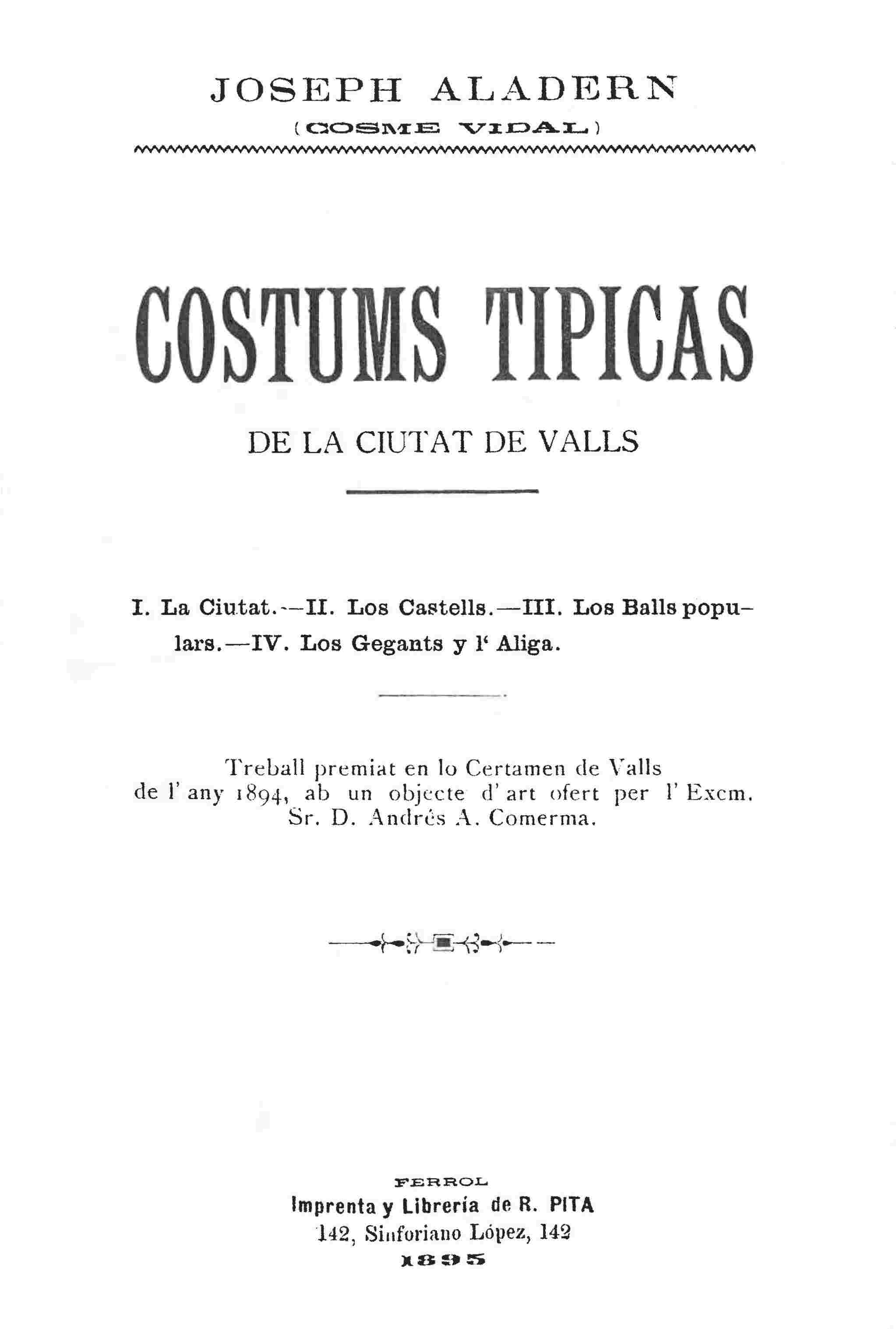 Costums típicas de la ciutat de Valls cover