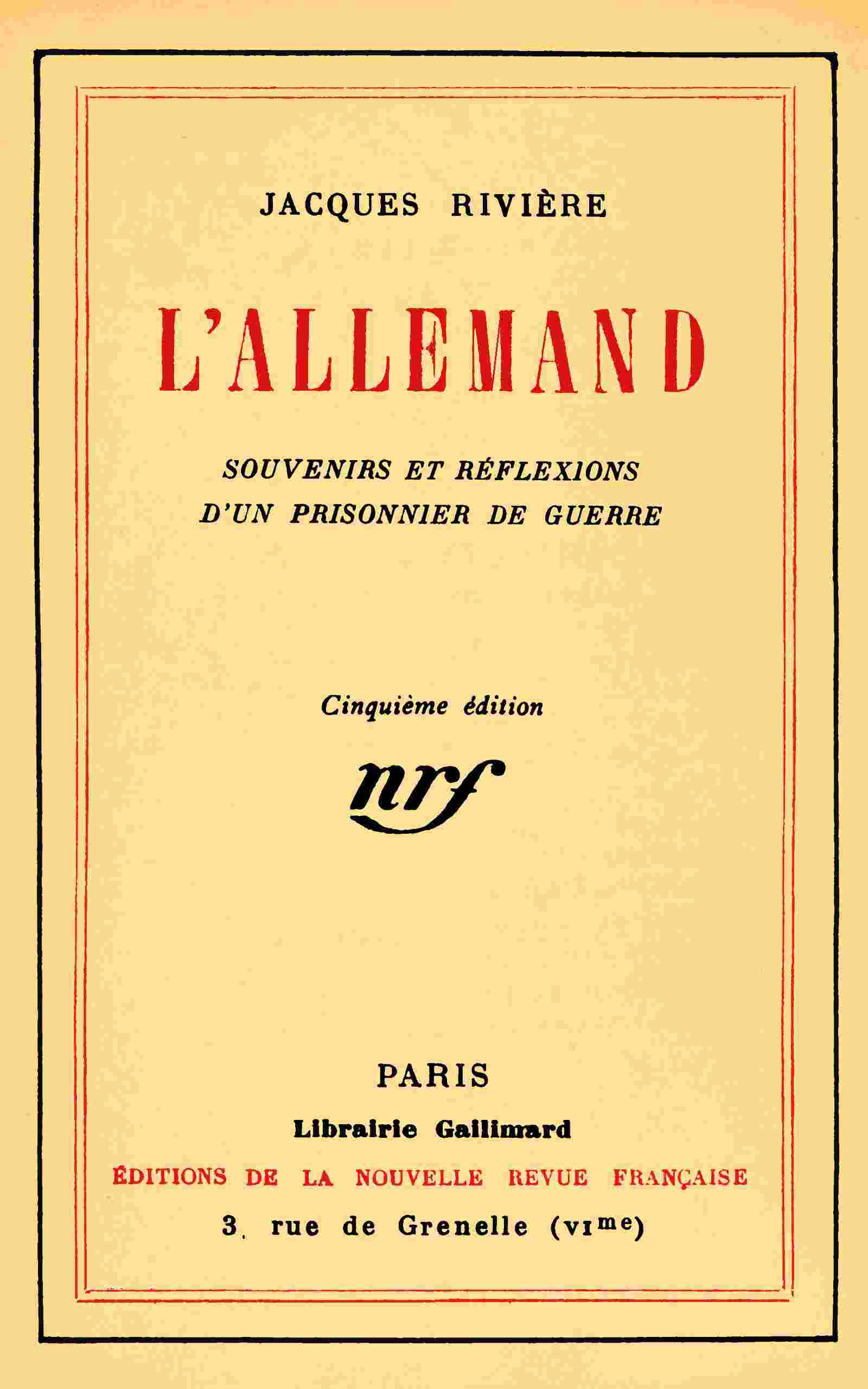 L'Allemand cover