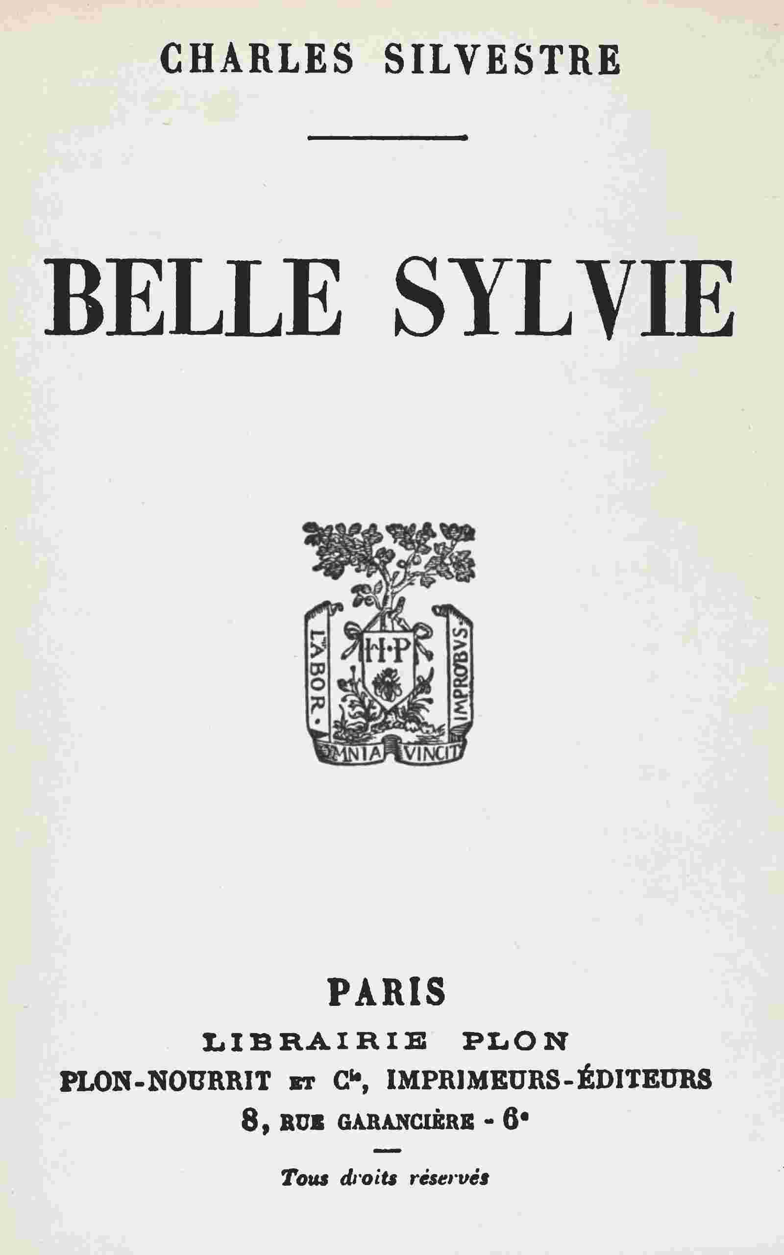 Belle Sylvie cover