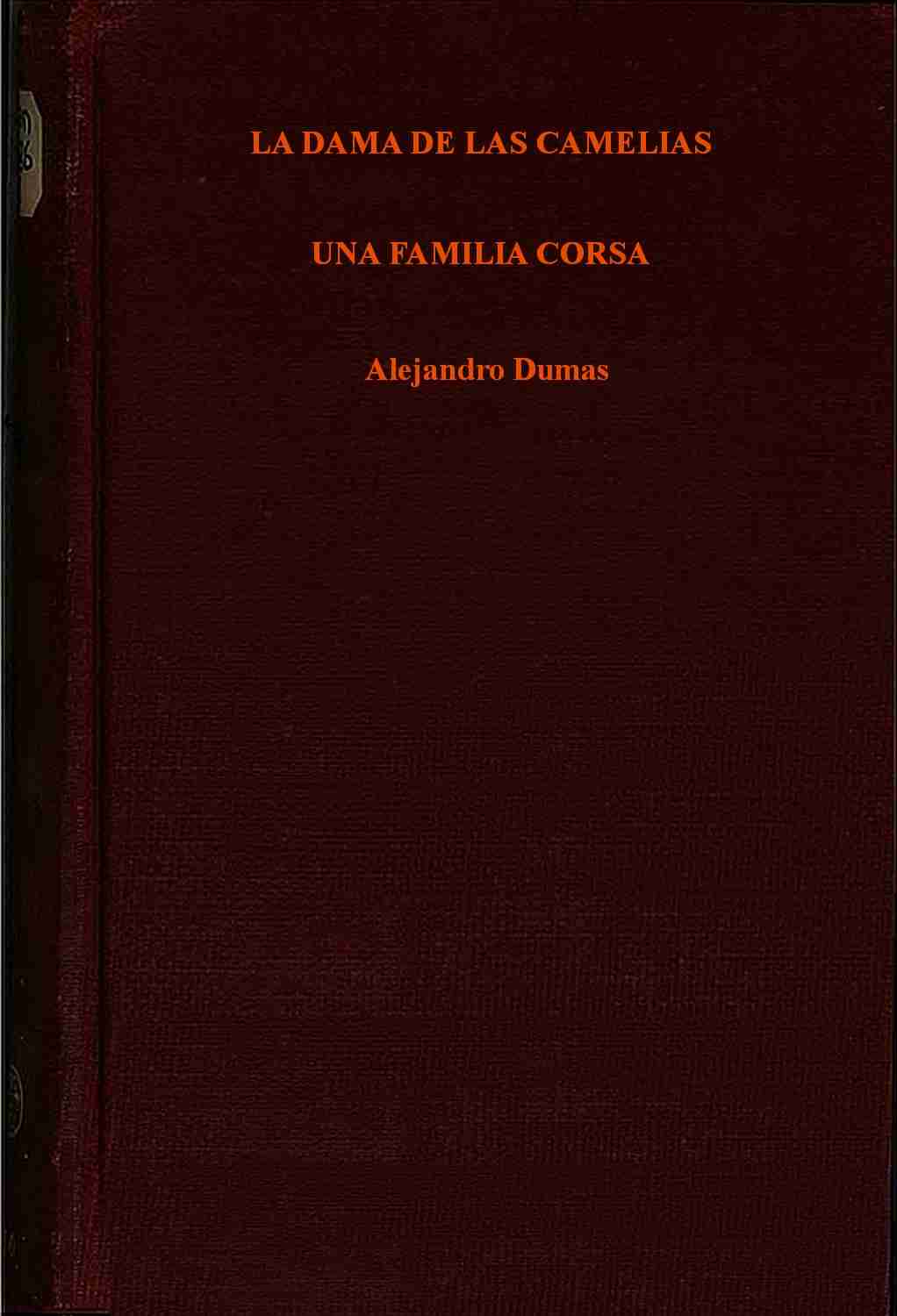 La dama de las camelias; Una familia corsa cover