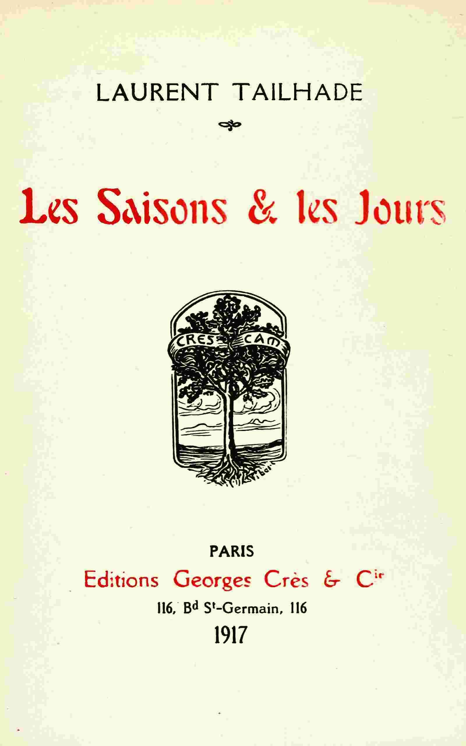 Les saisons & les jours cover