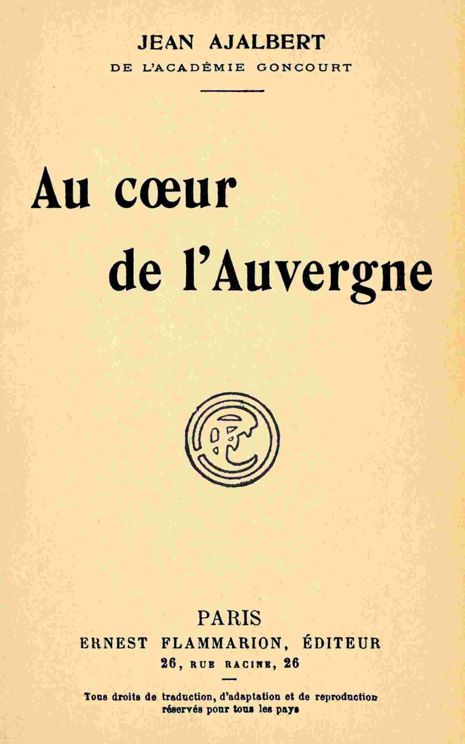 Au cœur de l'Auvergne cover