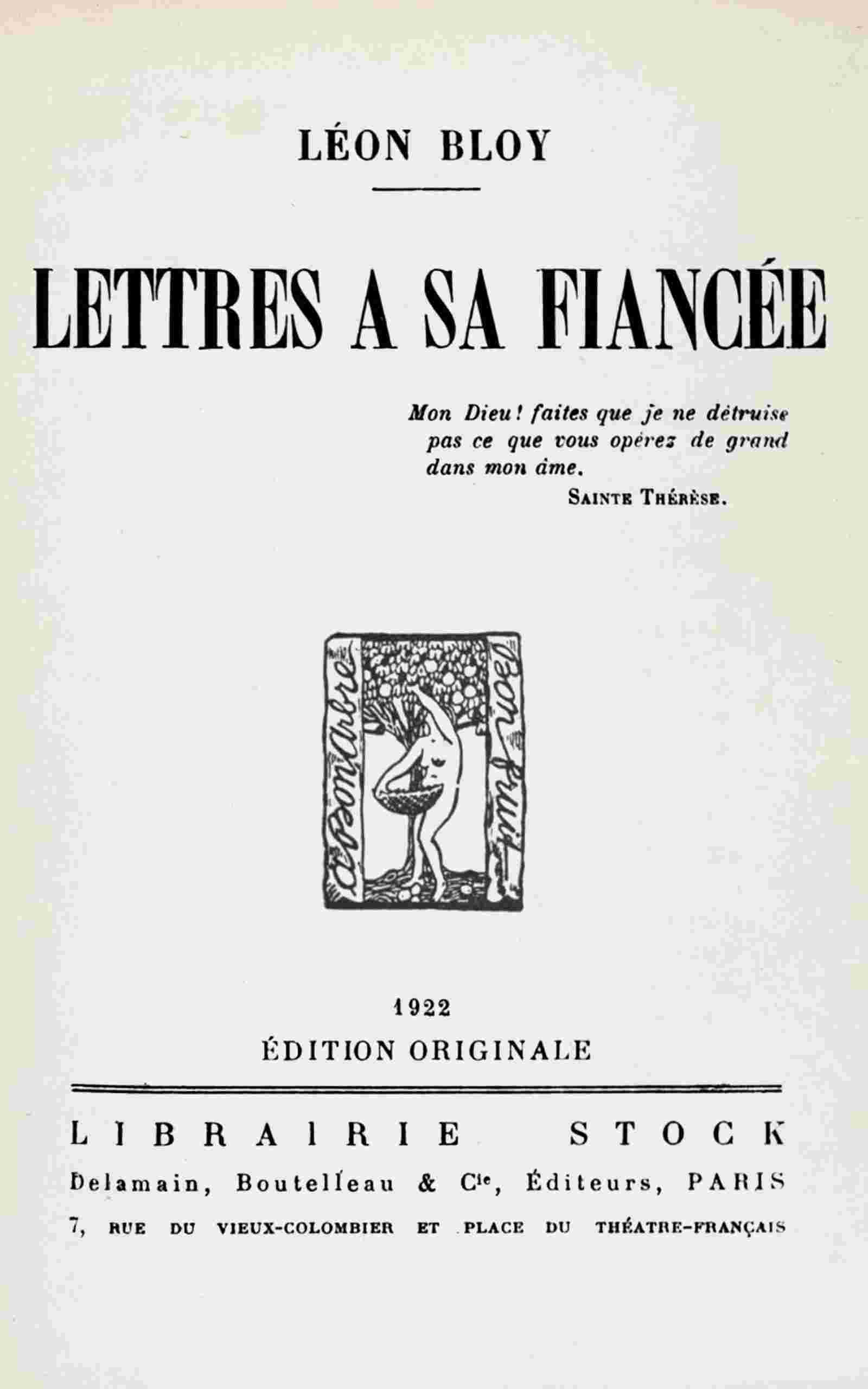 Lettres à sa fiancée cover