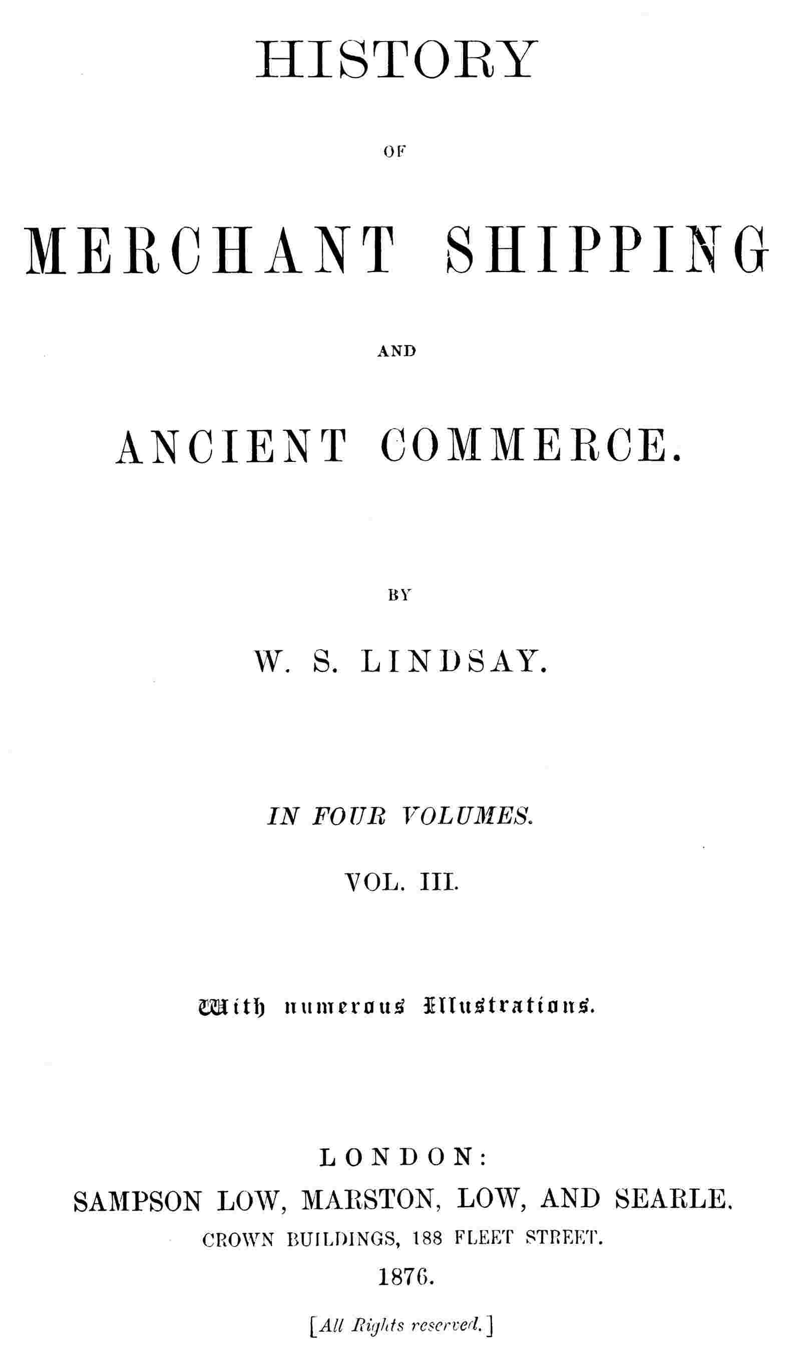 History of merchant shipping and ancient commerce, Volume 3 (of 4) cover