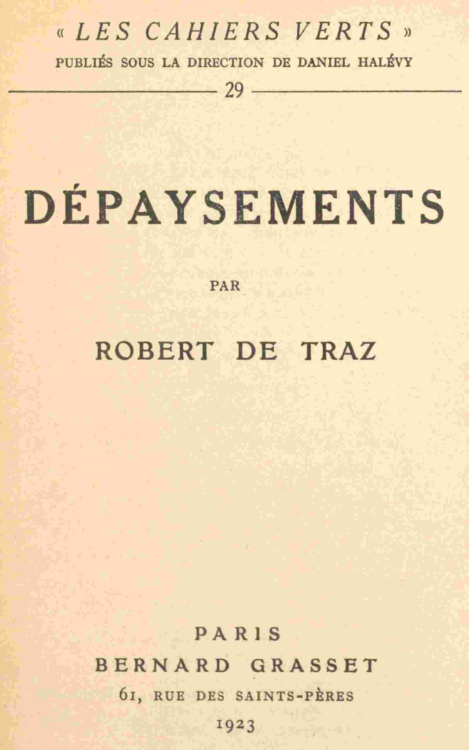 Dépaysements cover