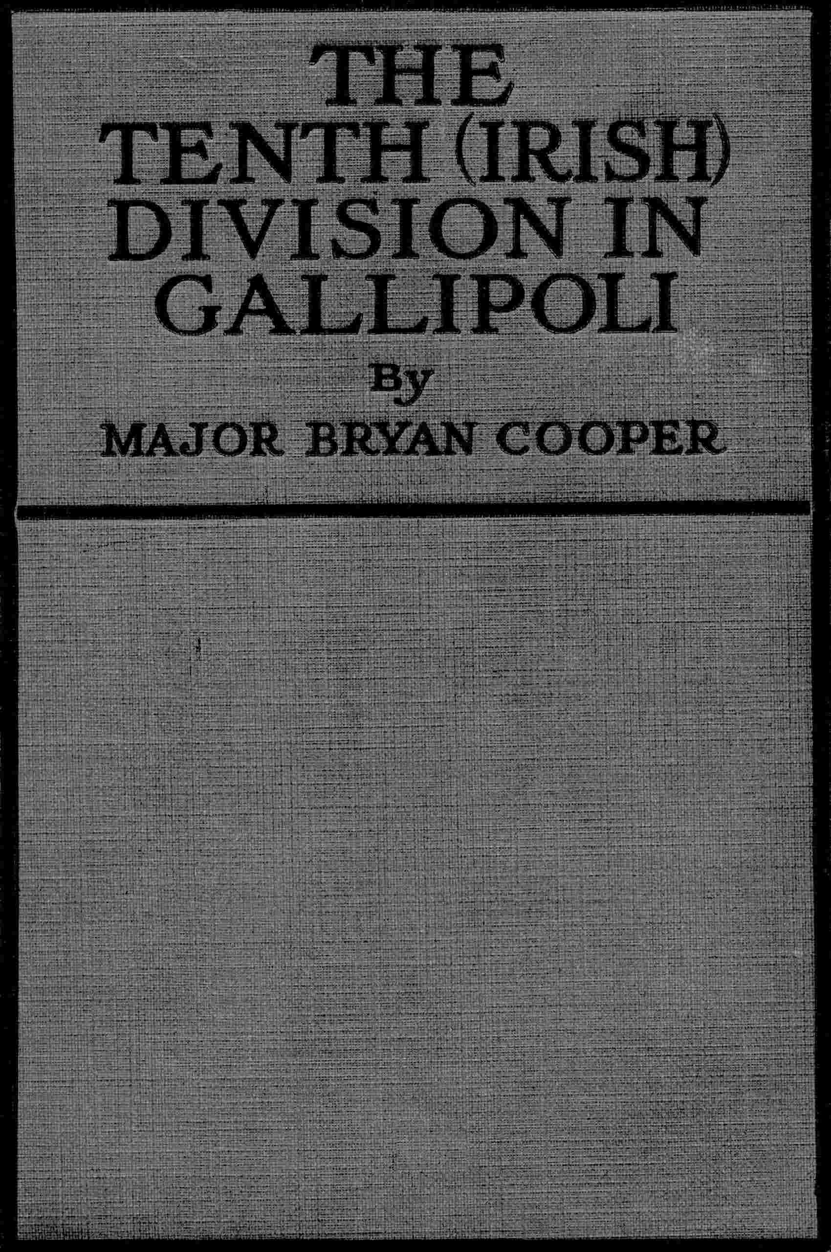 The Tenth (Irish) Division in Gallipoli cover