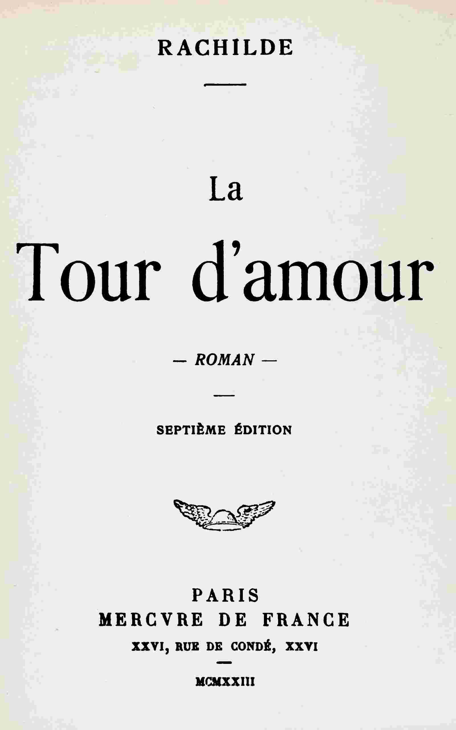La tour d'amour cover