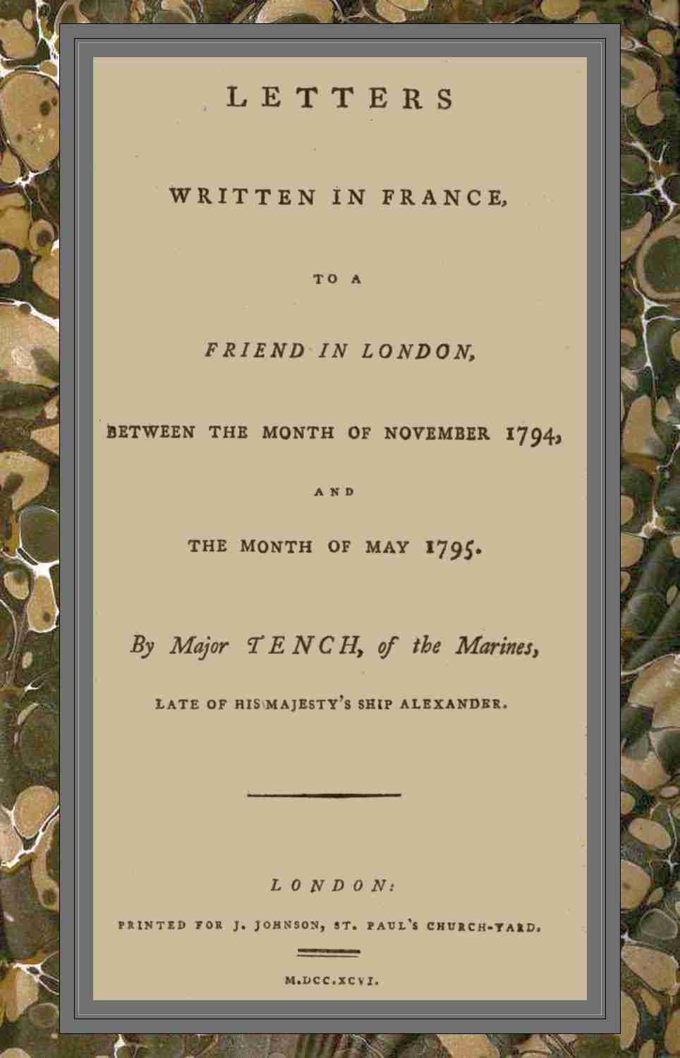 Letters written in France, to a friend in London, between the month of November 1794, and the month of May 1795 cover