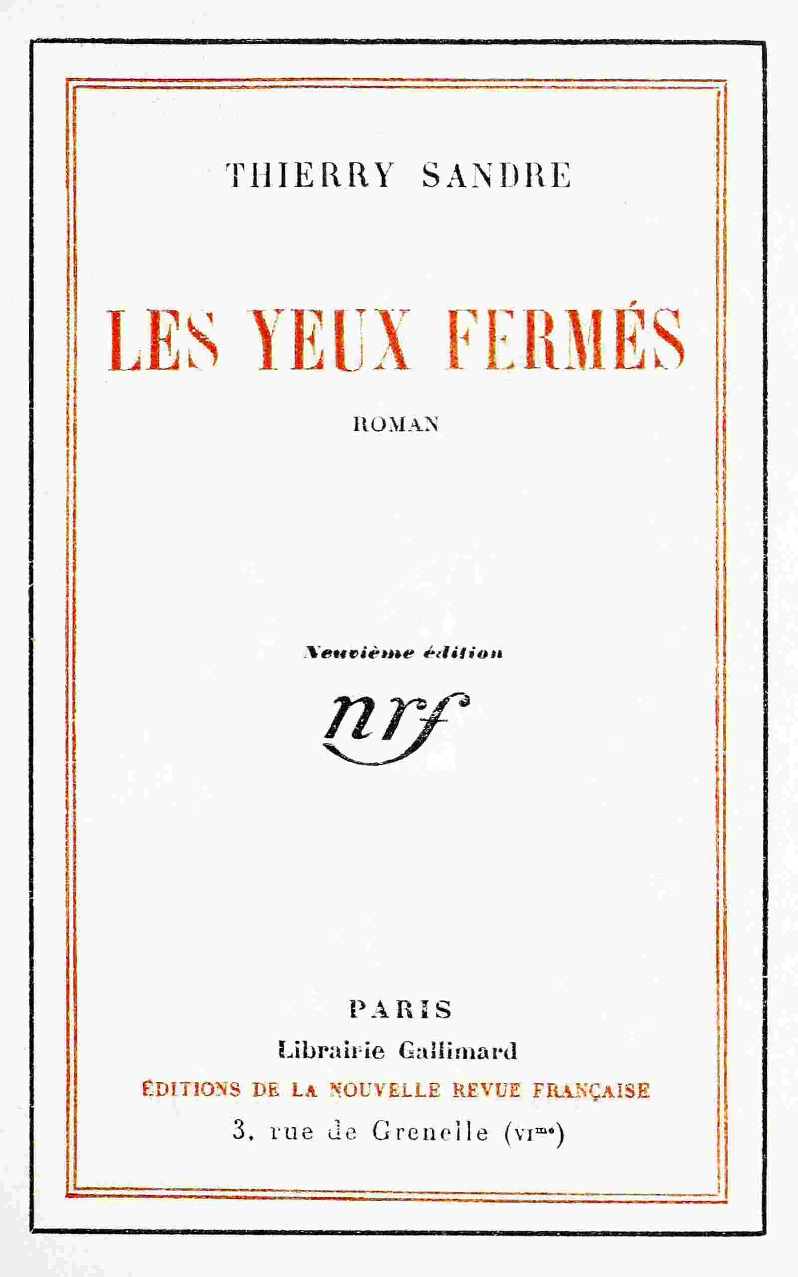 Les yeux fermés cover