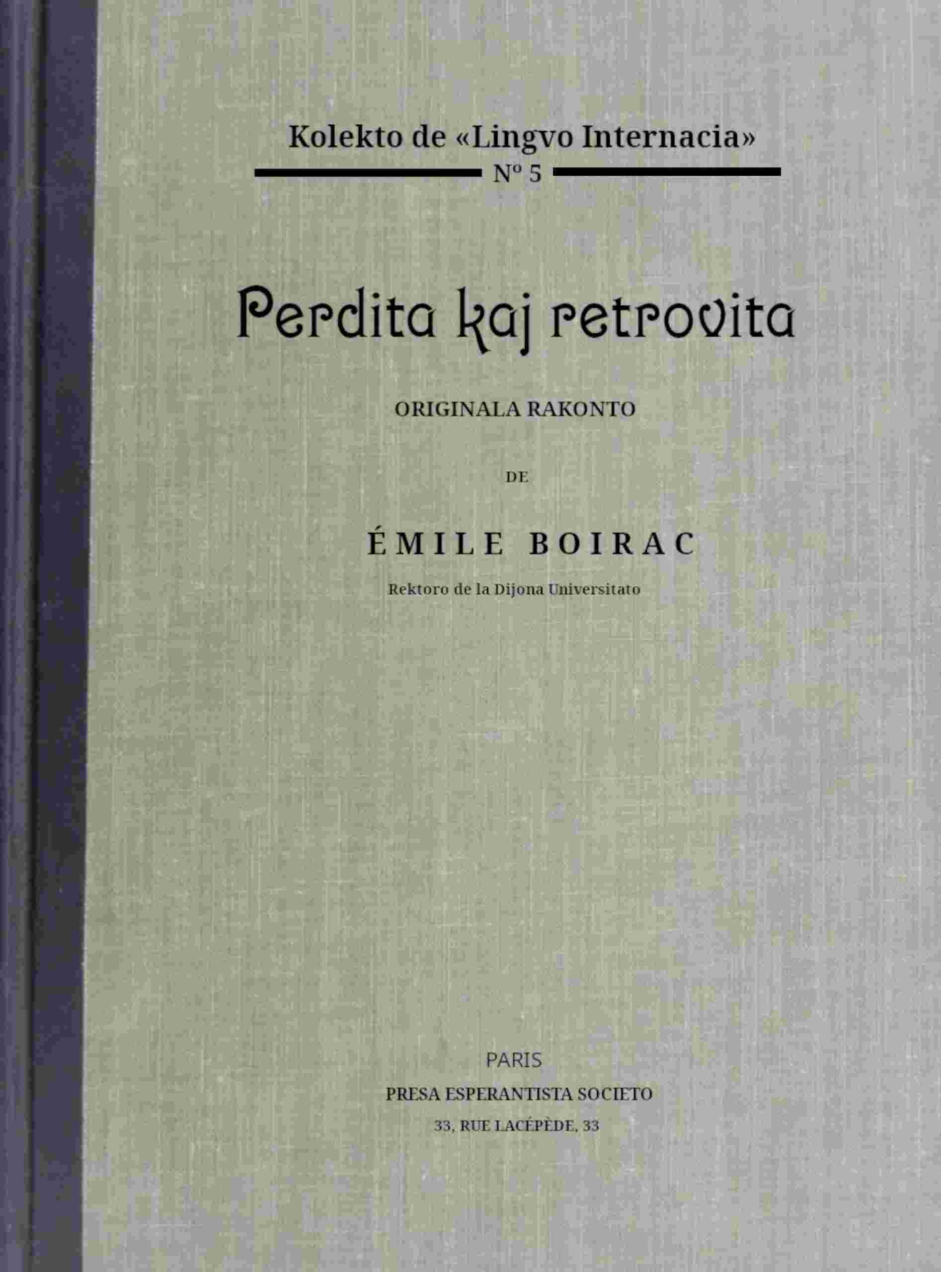 Perdita kaj retrovita cover