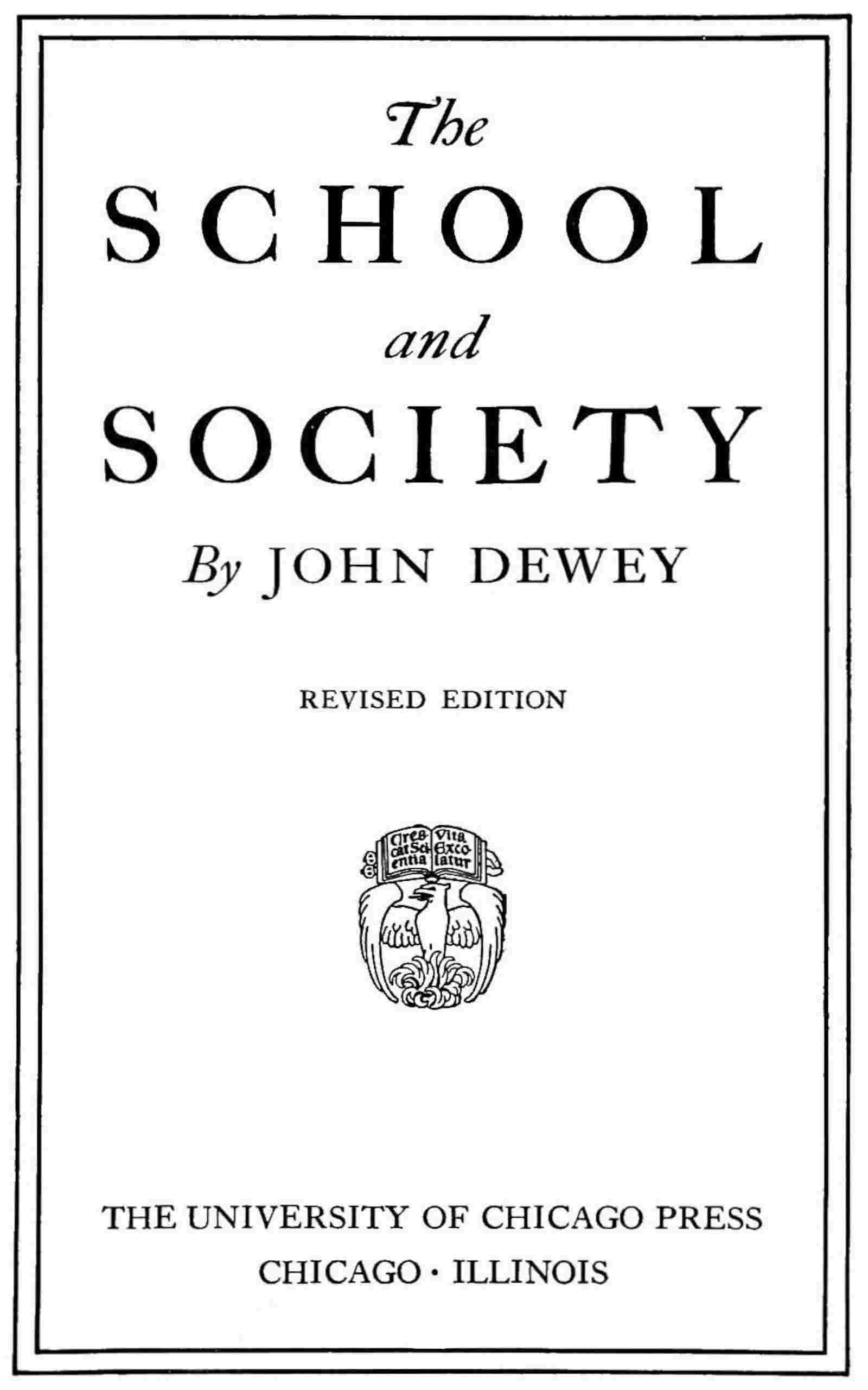 The school and society cover