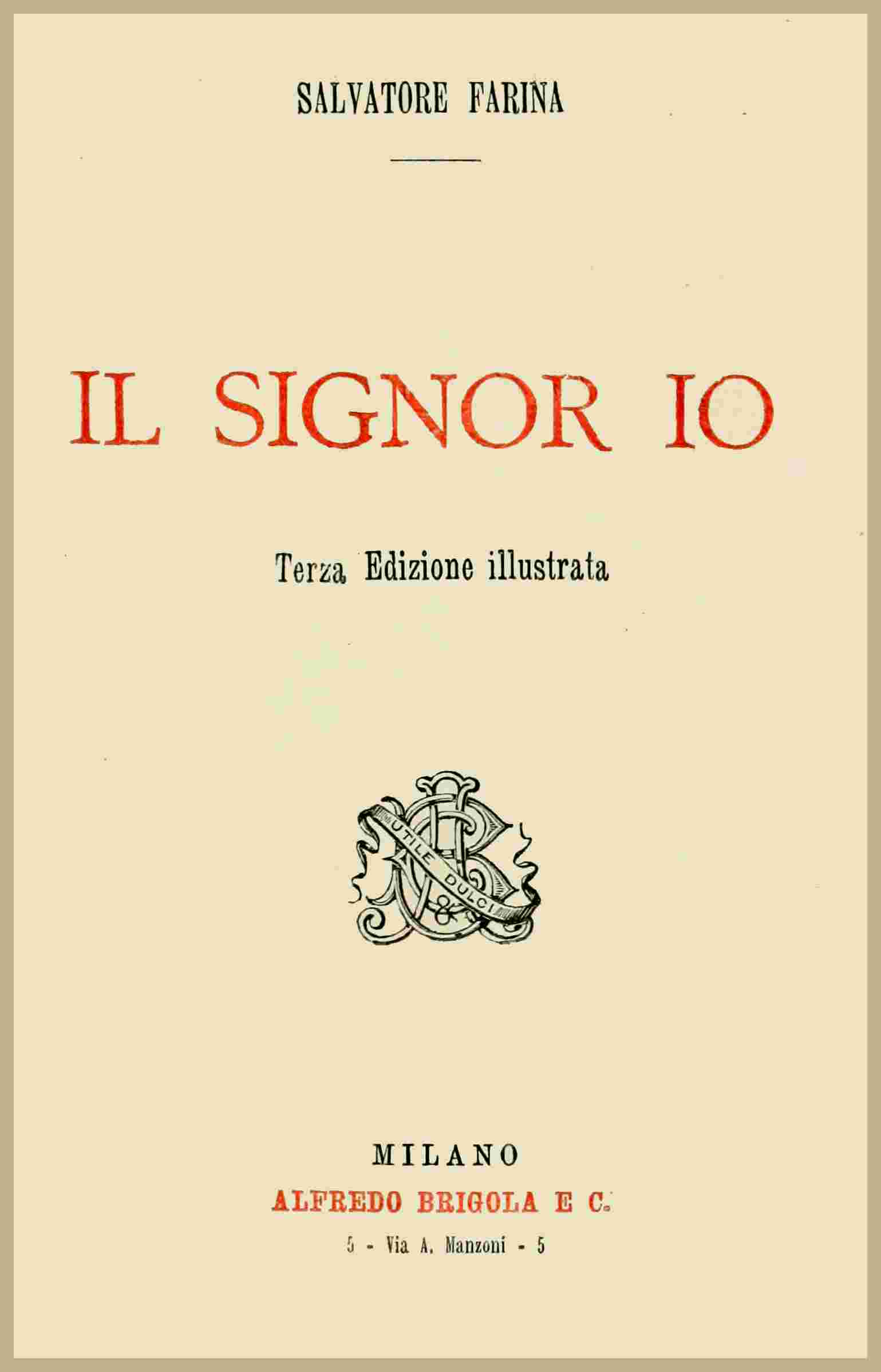 Il signor Io cover