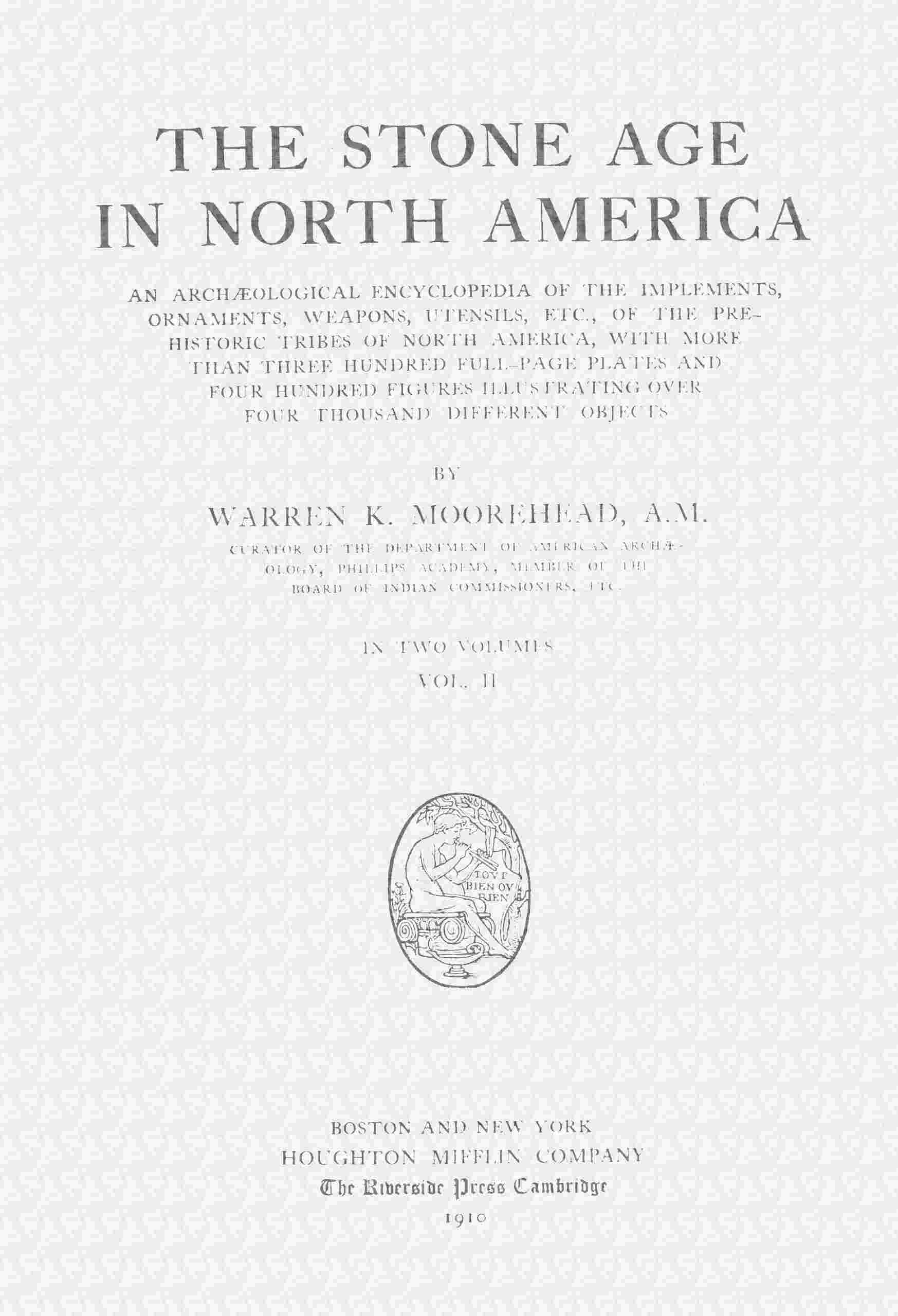 The stone age in North America, vol. 2 of 2 cover