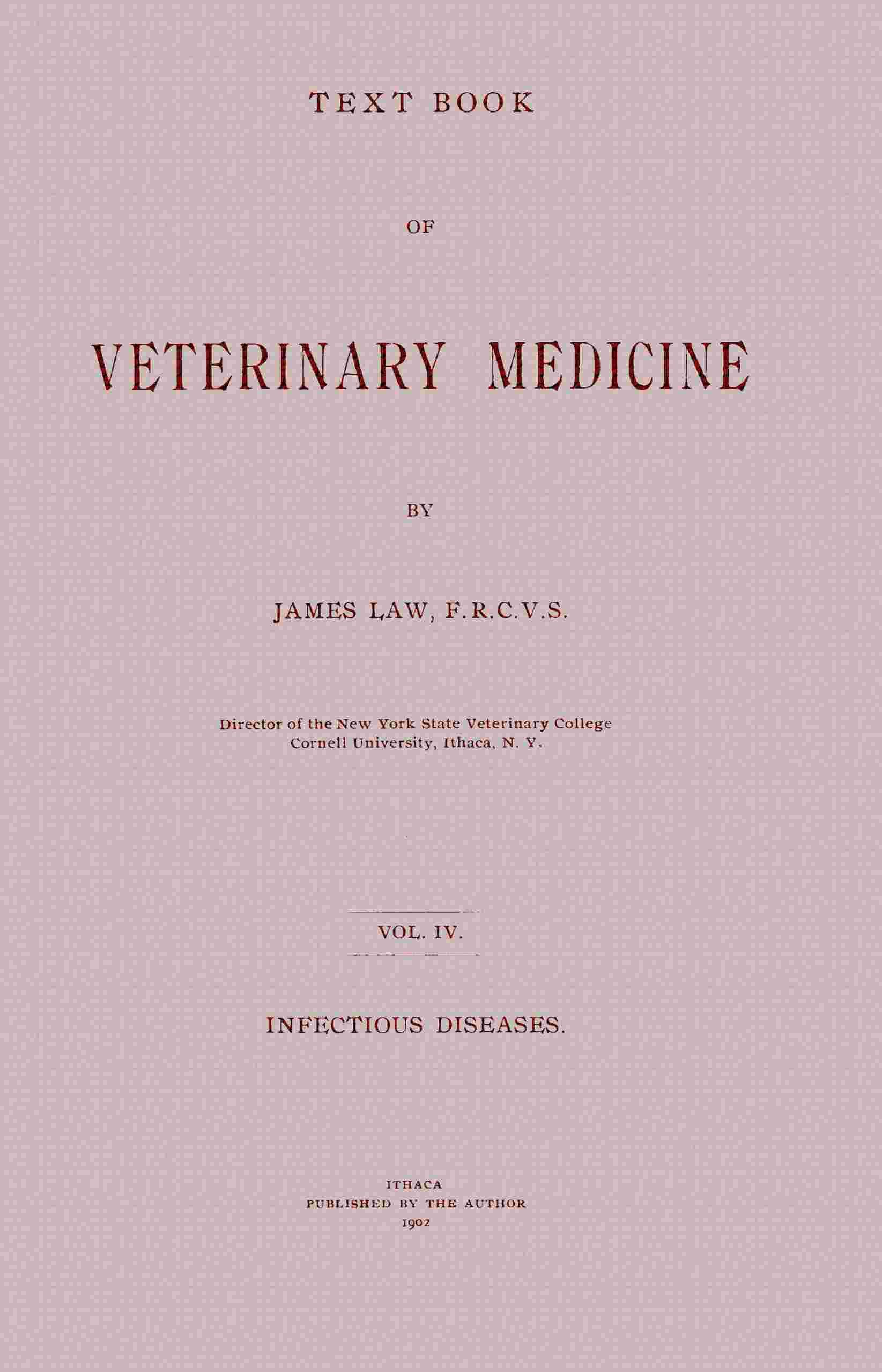 Text book of veterinary medicine, Volume 4 (of 5) cover