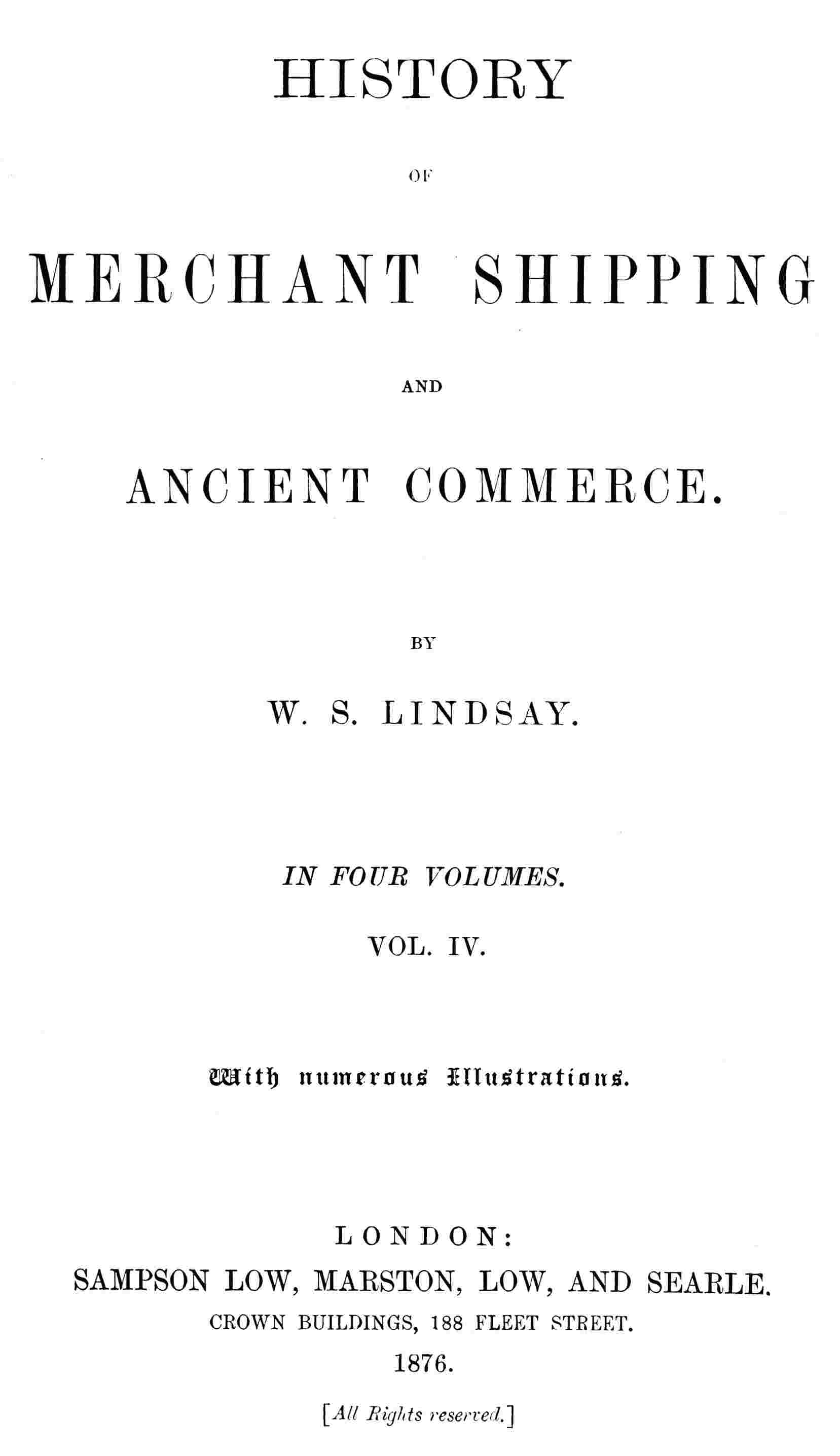 History of merchant shipping and ancient commerce, Volume 4 (of 4) cover