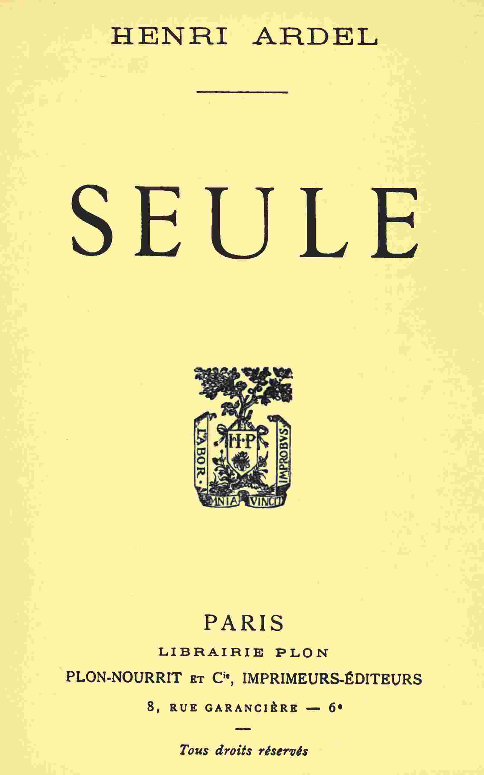 Seule cover