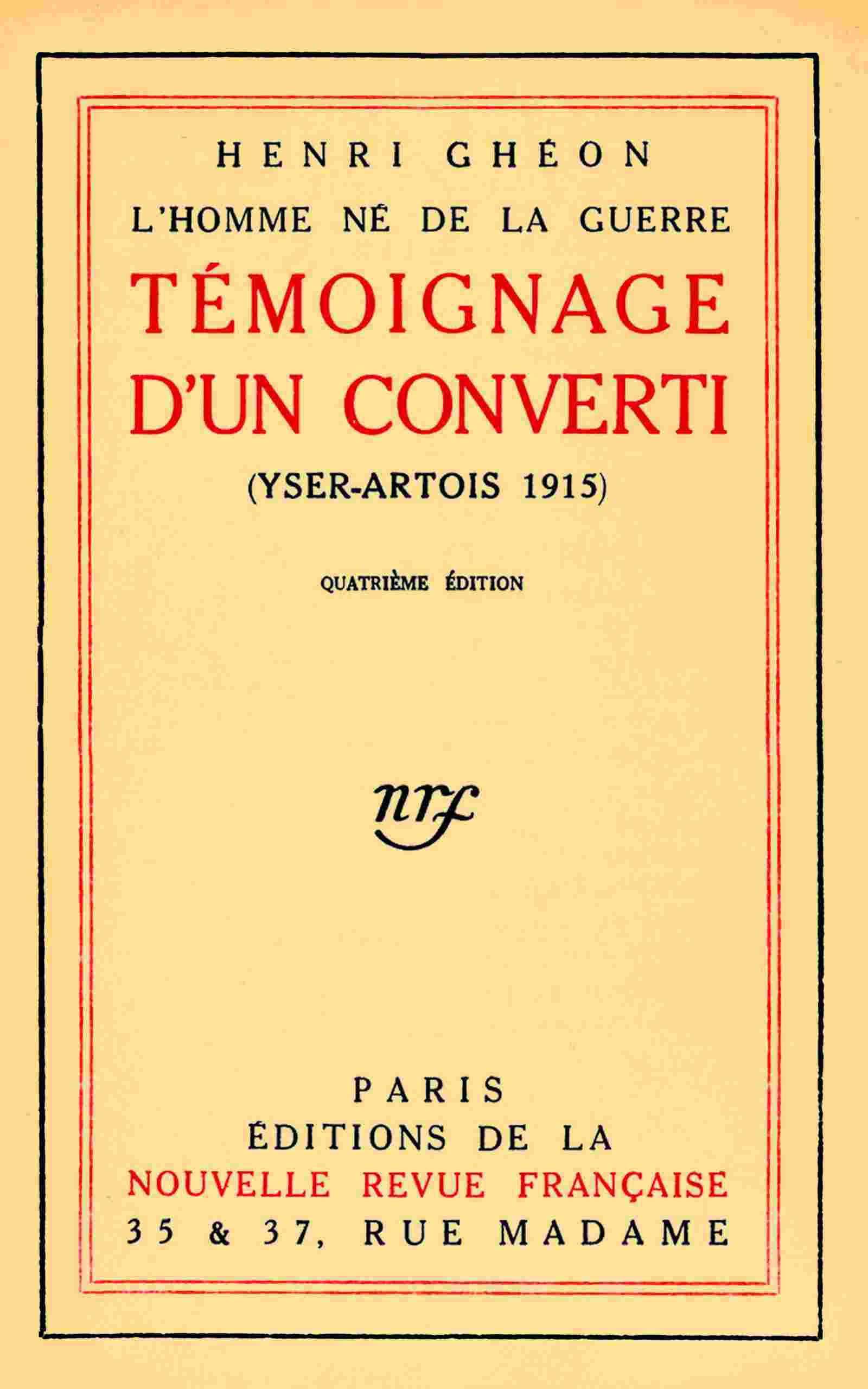 L'homme né de la guerre cover