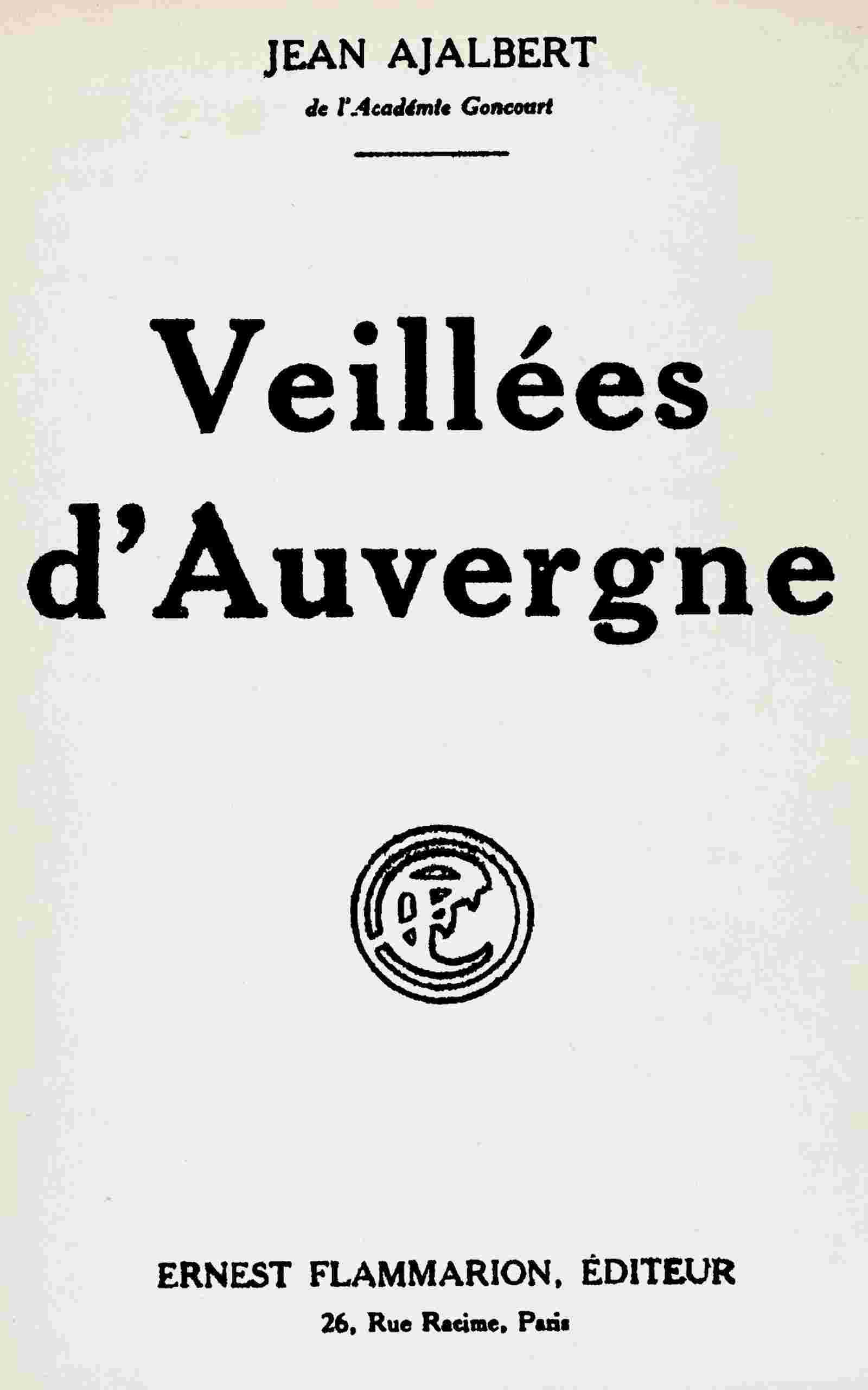Veillées d'Auvergne cover