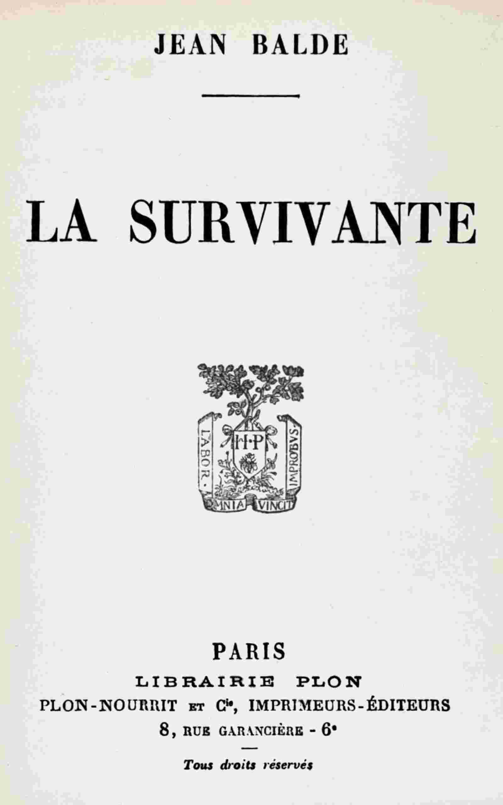 La survivante cover