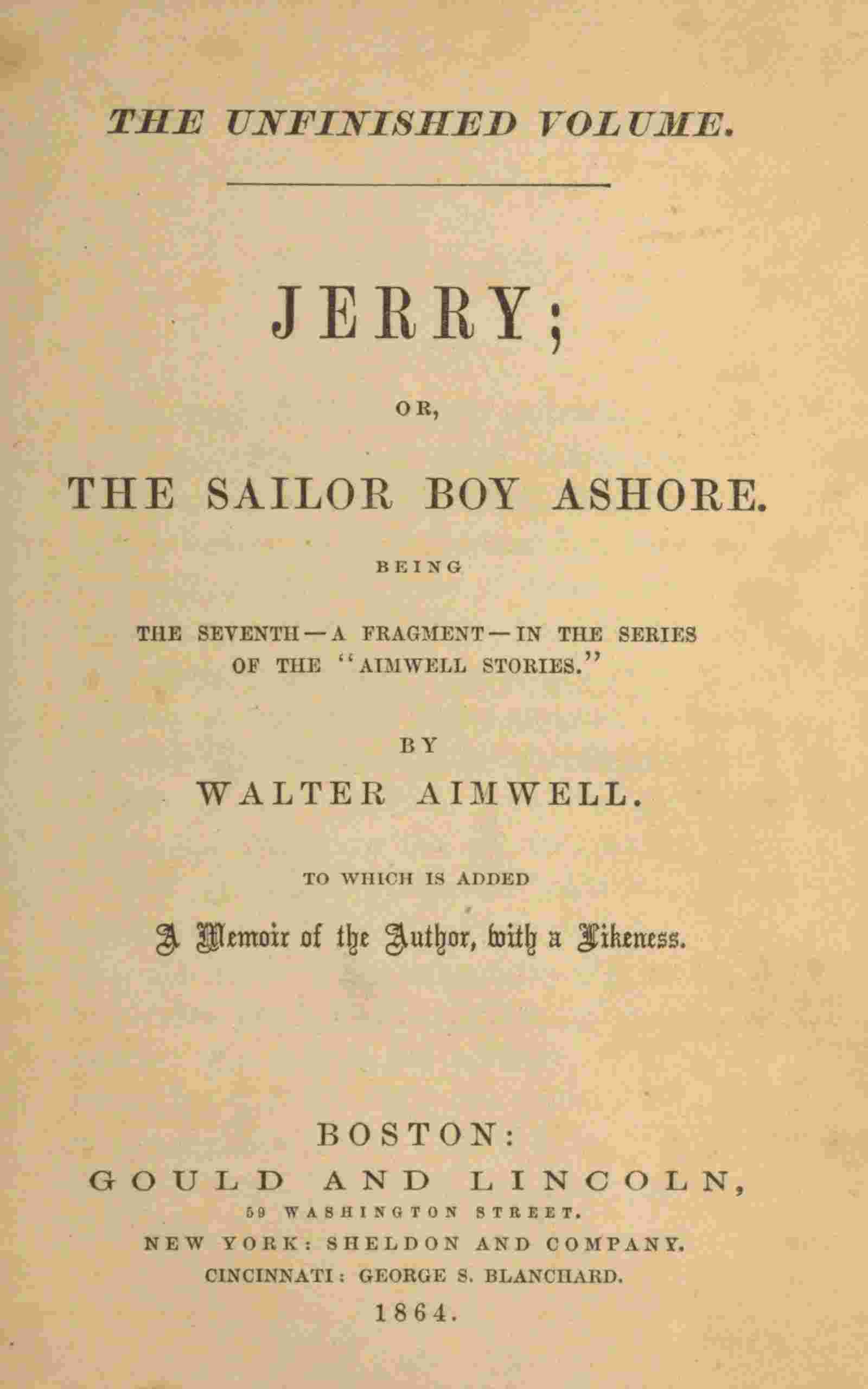 Jerry; or, the sailor boy ashore cover