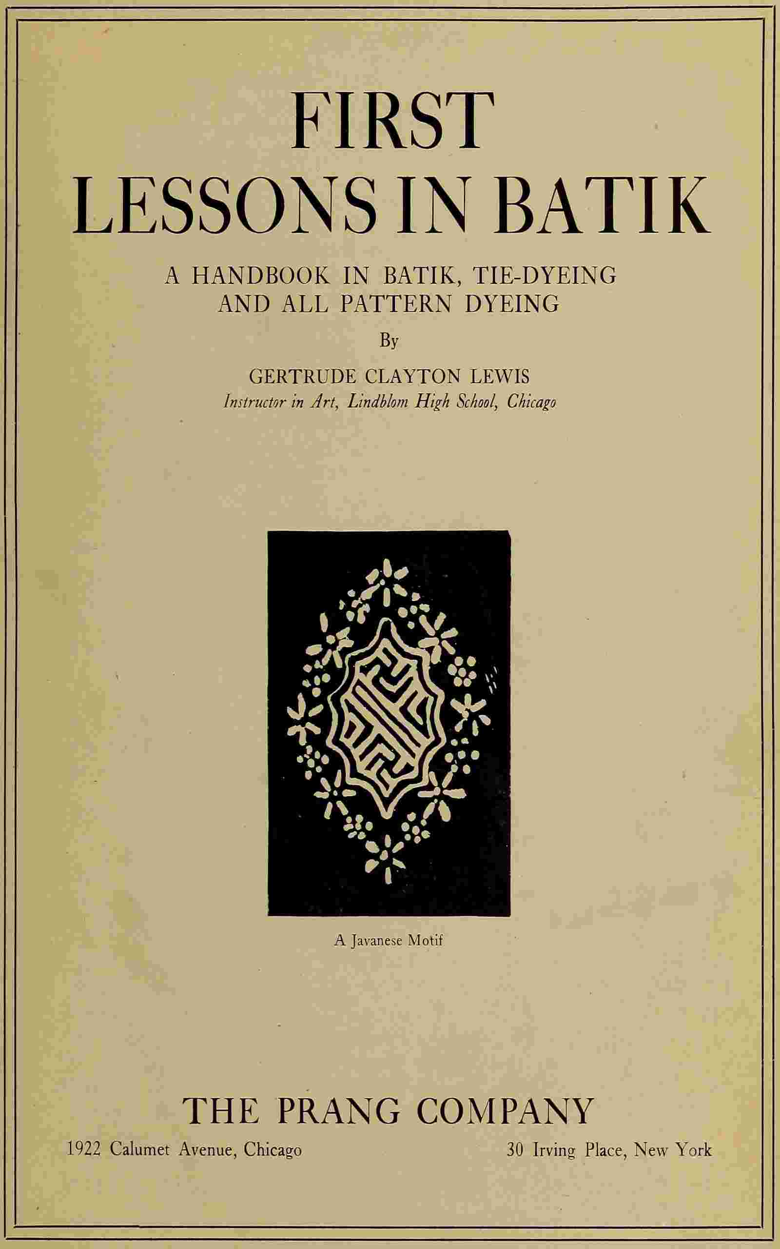 First lessons in batik cover