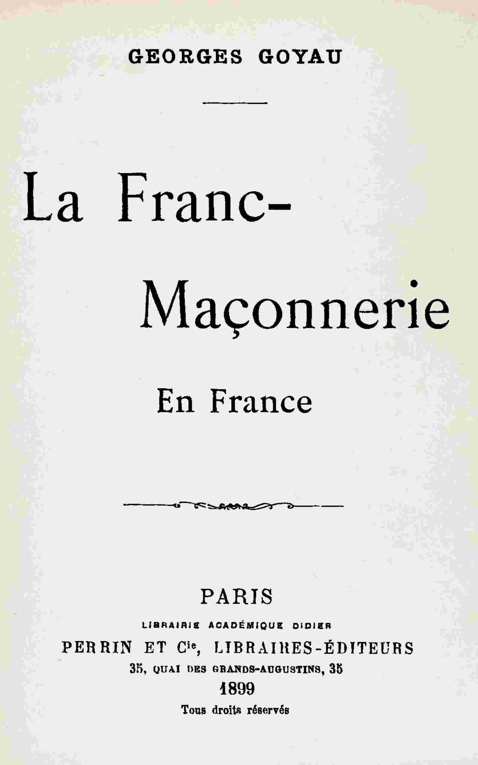 La Franc-Maçonnerie en France cover