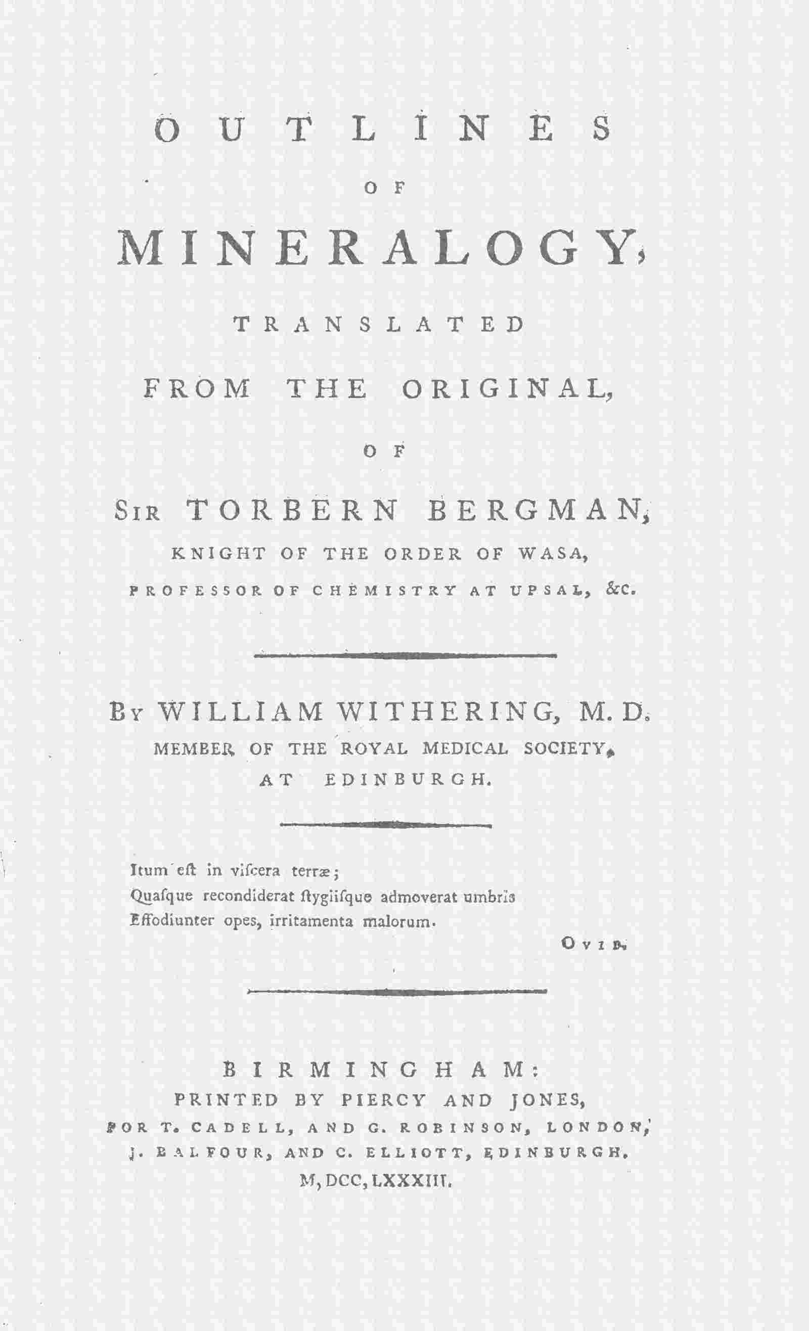 Outlines of mineralogy cover