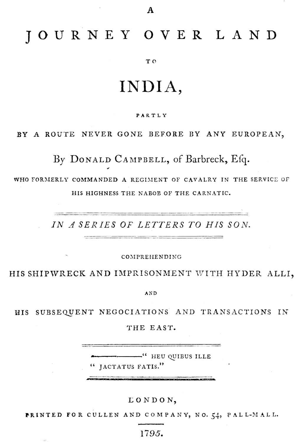 A journey over land to India cover