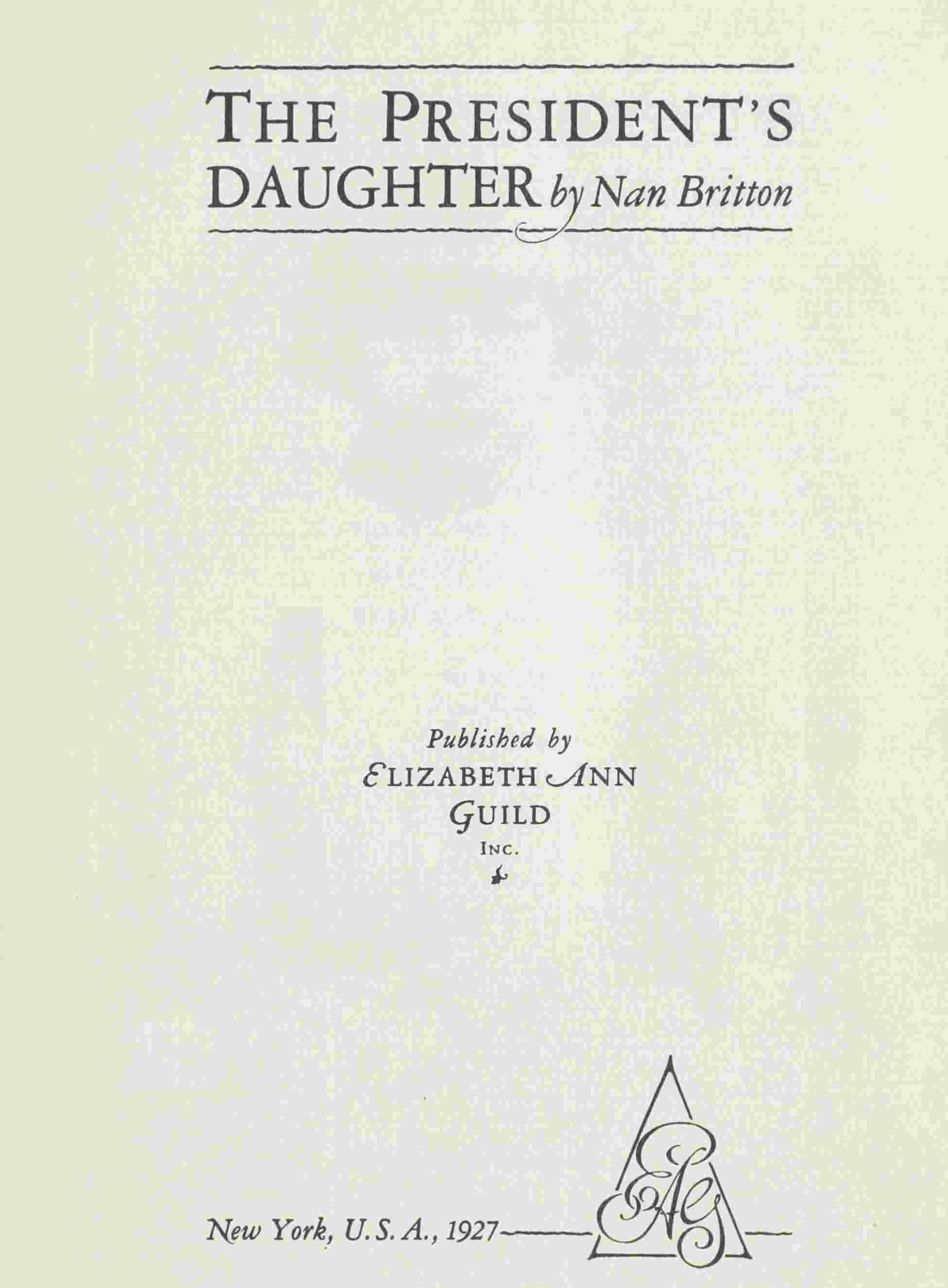 The president's daughter cover