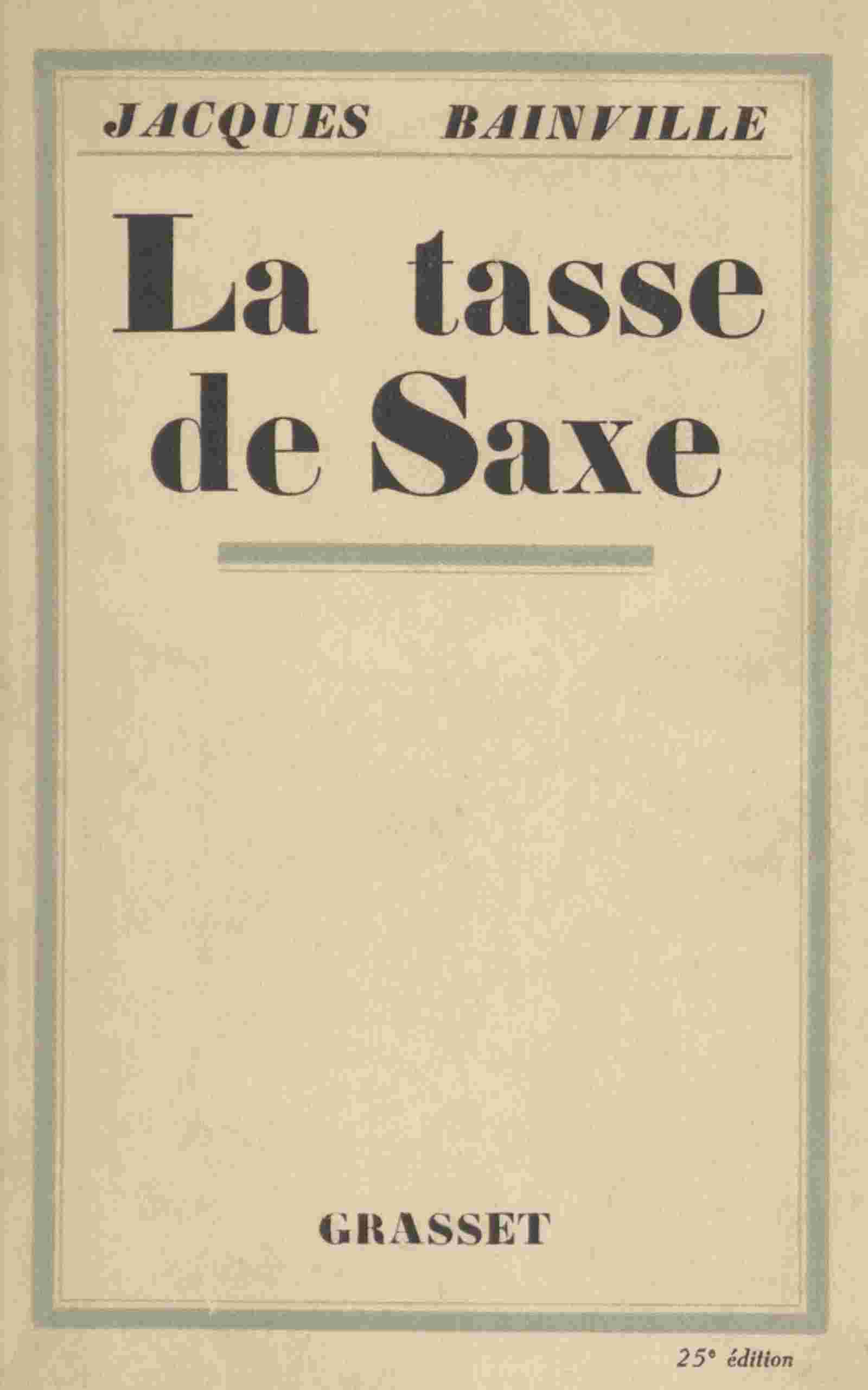 La tasse de saxe cover