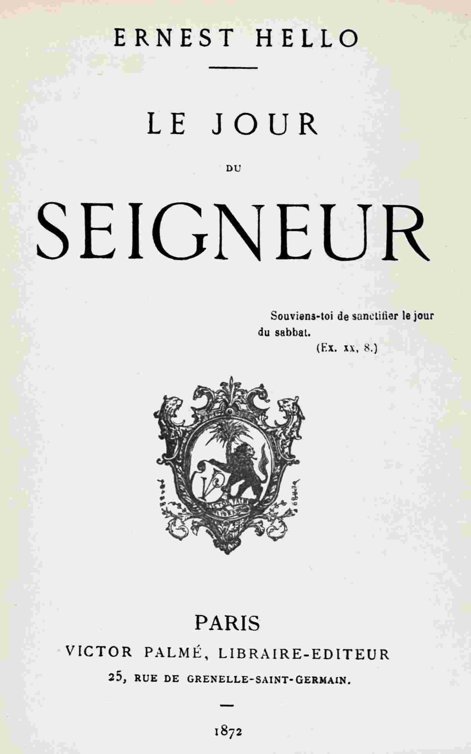 Le jour du Seigneur cover