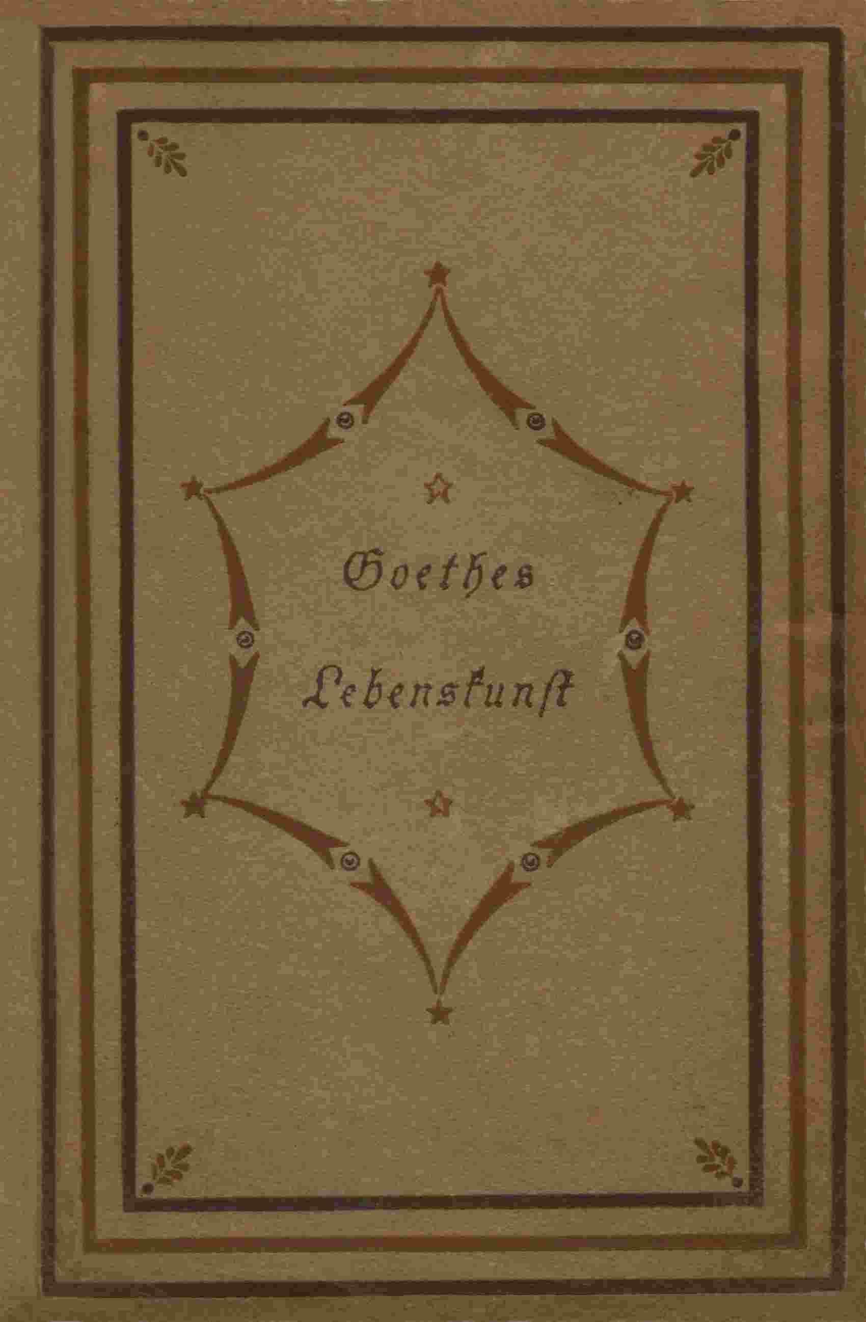Goethes Lebenskunst cover