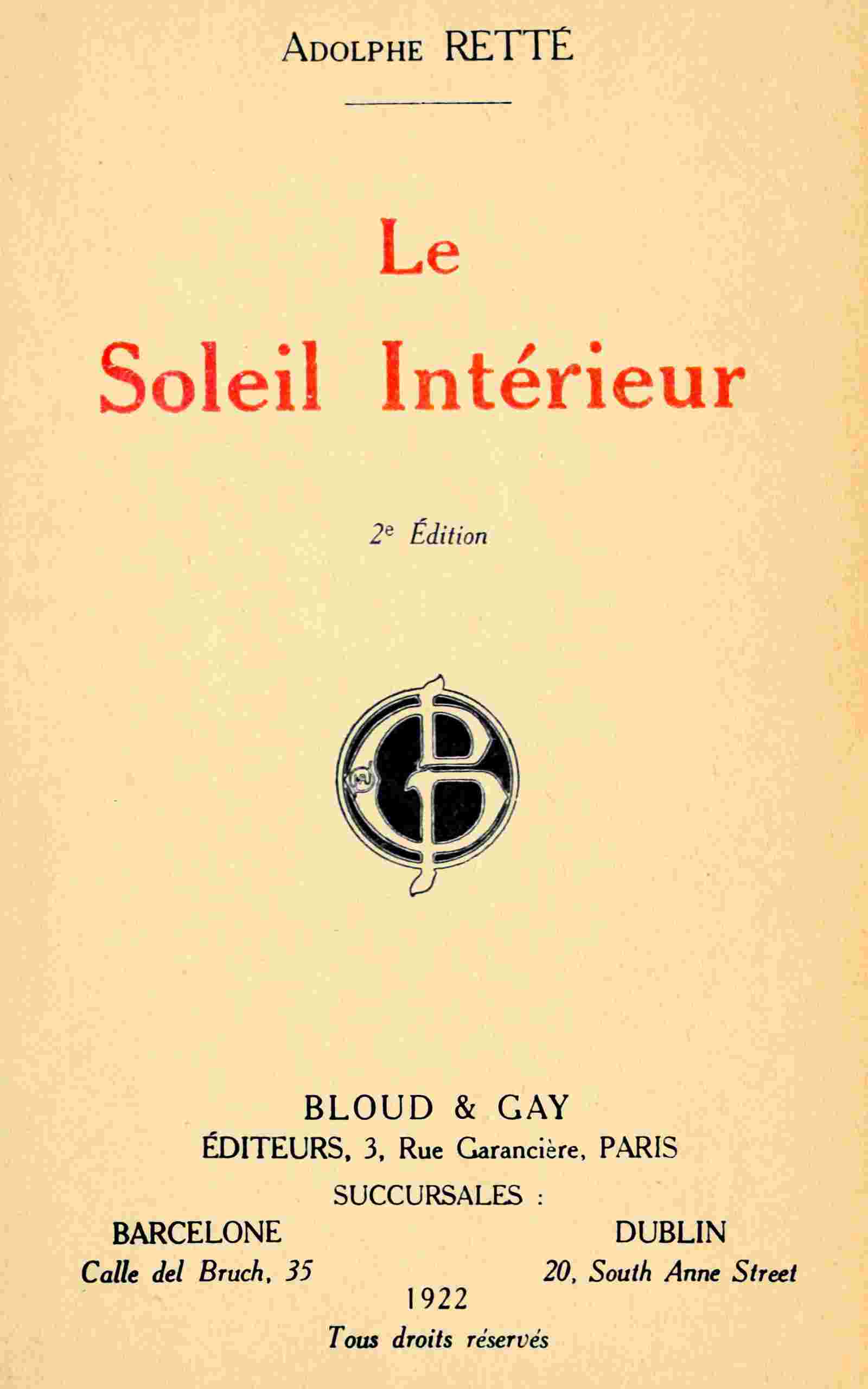 Le soleil intérieur cover