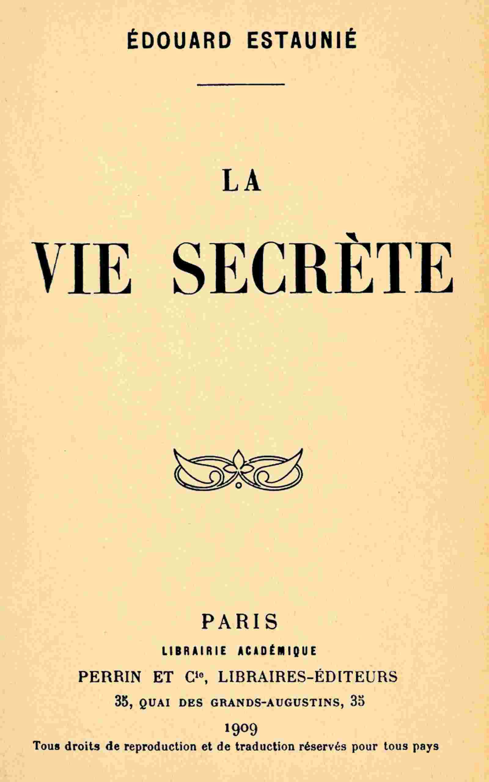 La vie secrète cover