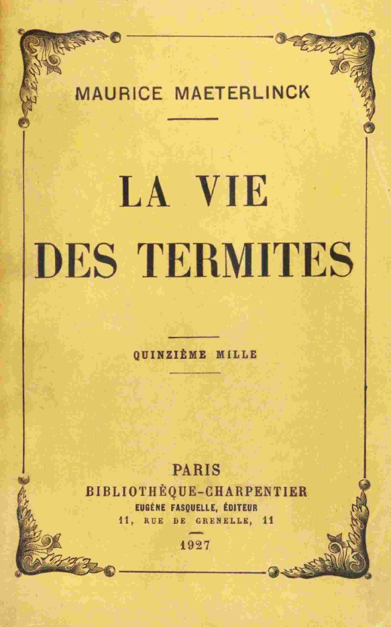 La vie des termites cover