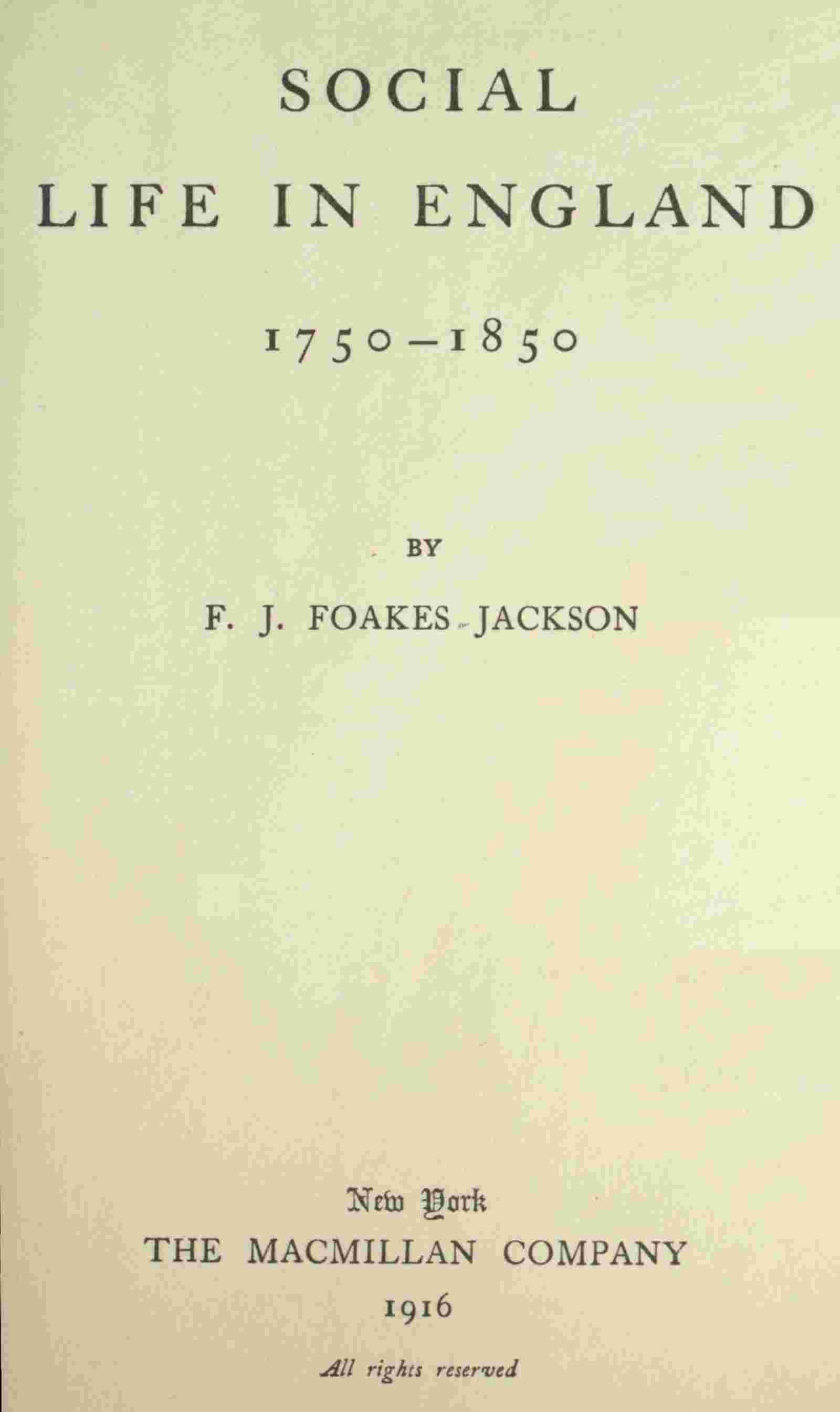 Social life in England, 1750-1850 cover
