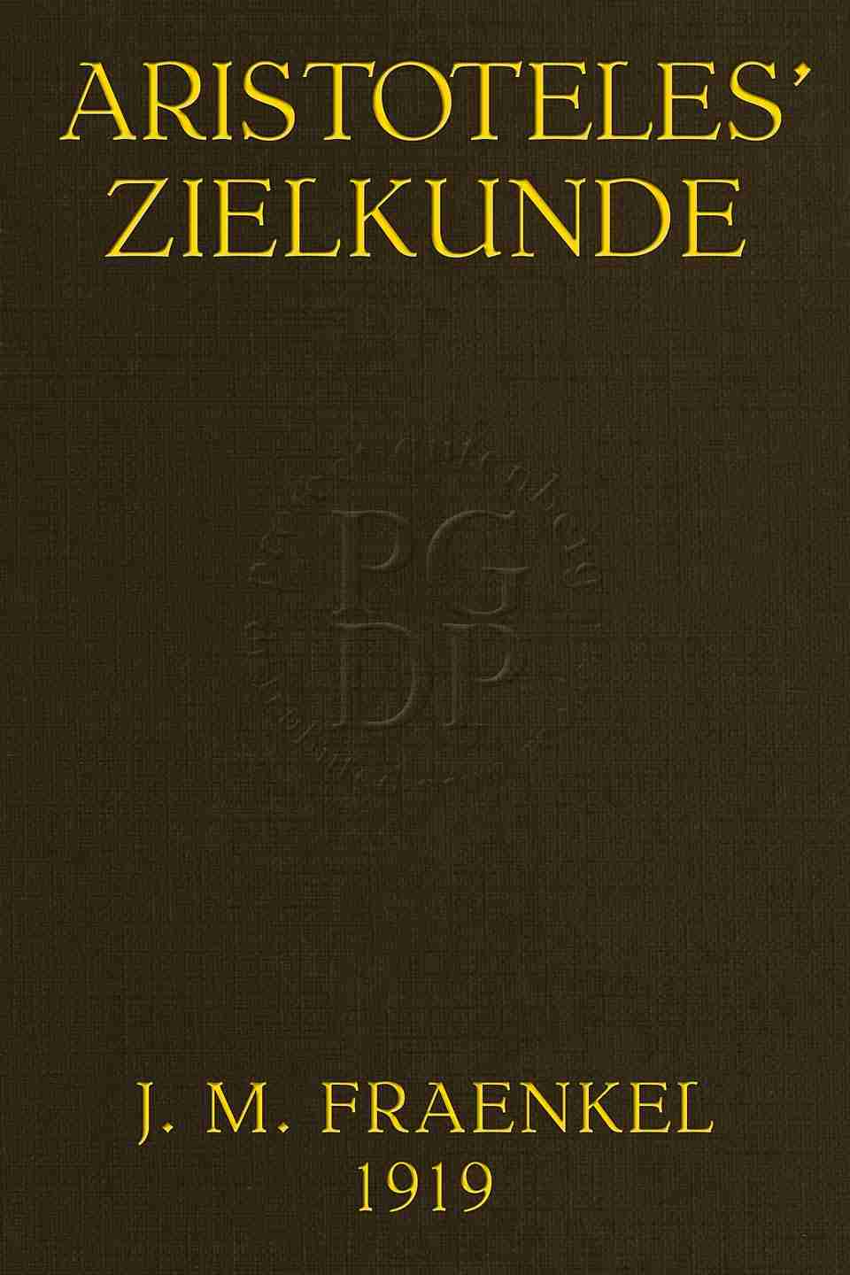 Aristoteles' Zielkunde cover