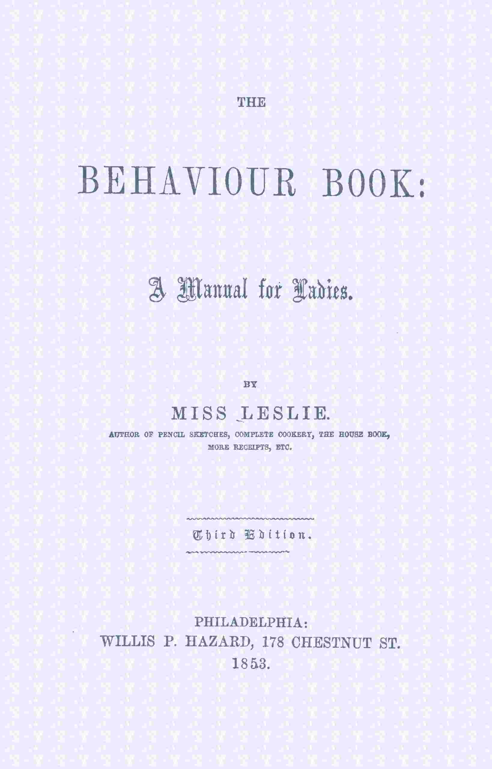 The behaviour book cover
