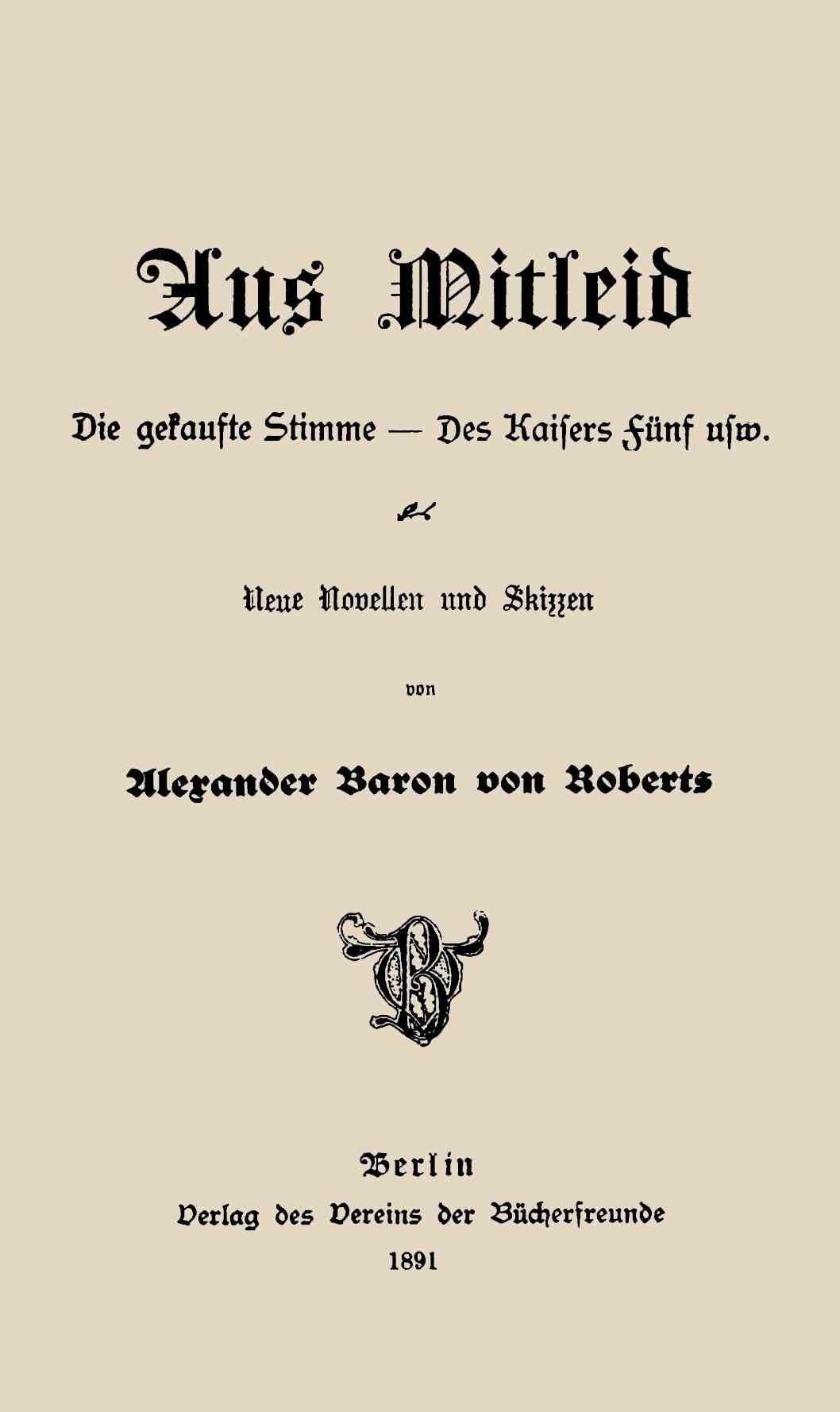 Aus Mitleid cover