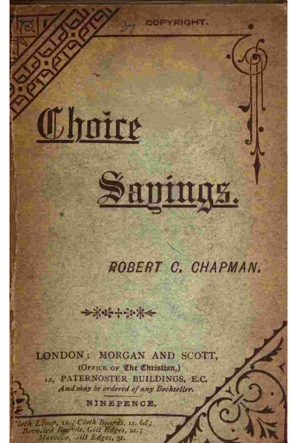 Choice sayings cover