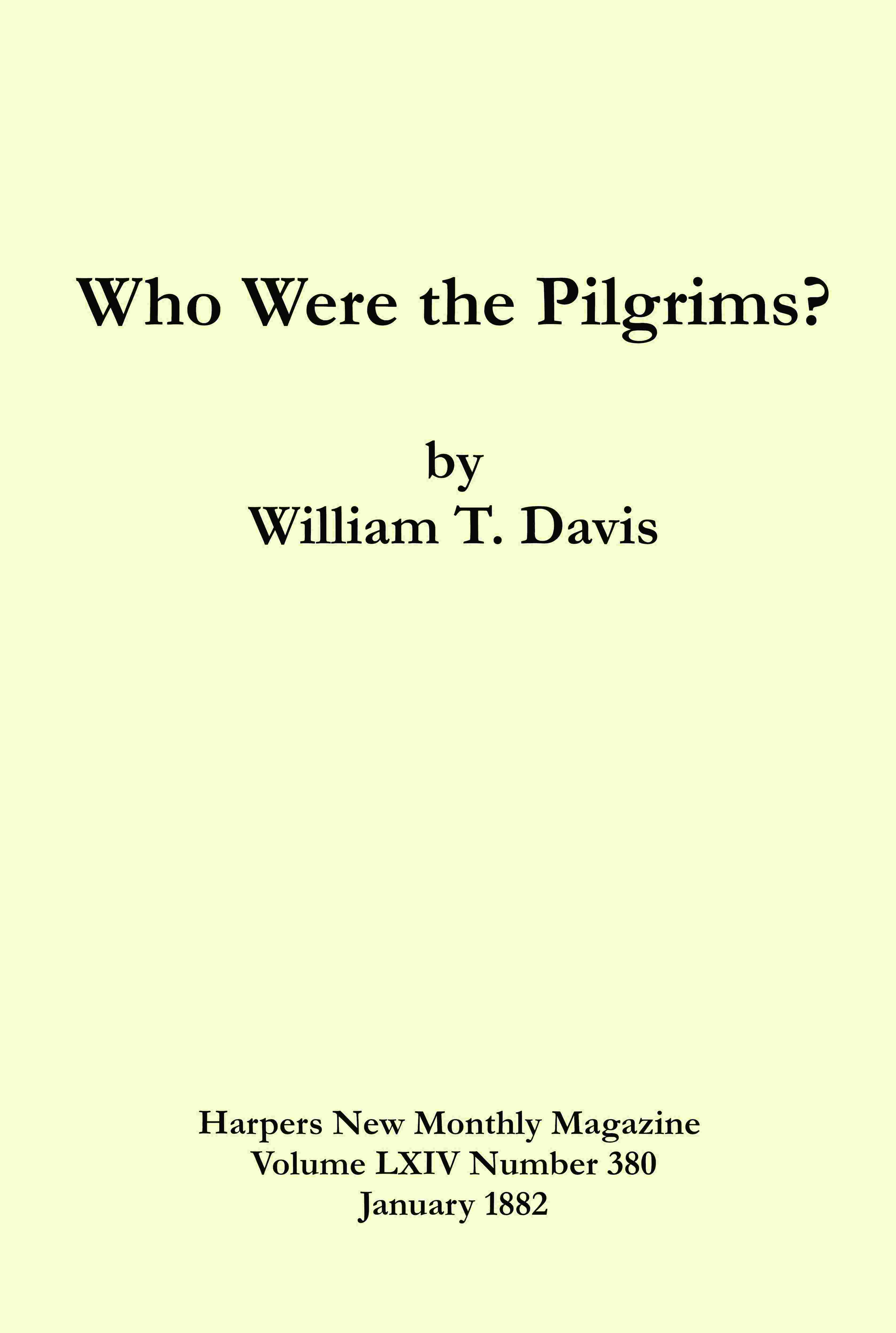 Who were the Pilgrims? cover