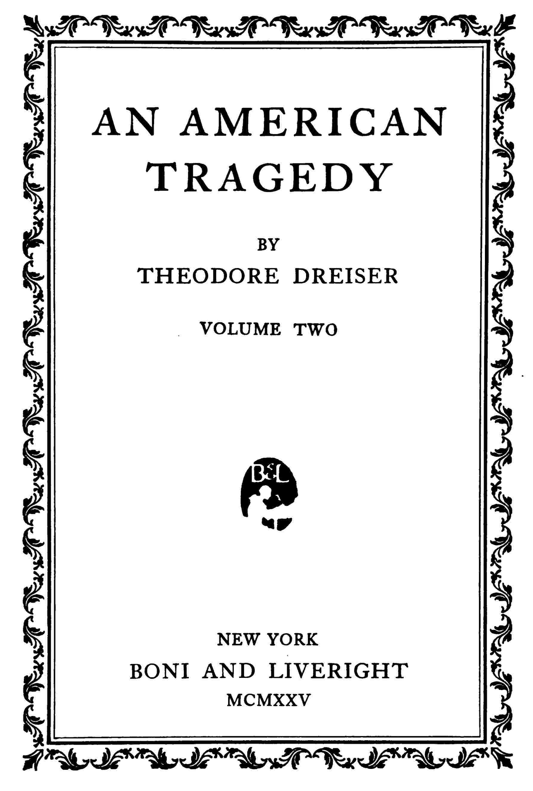 An American tragedy, v. 2 cover