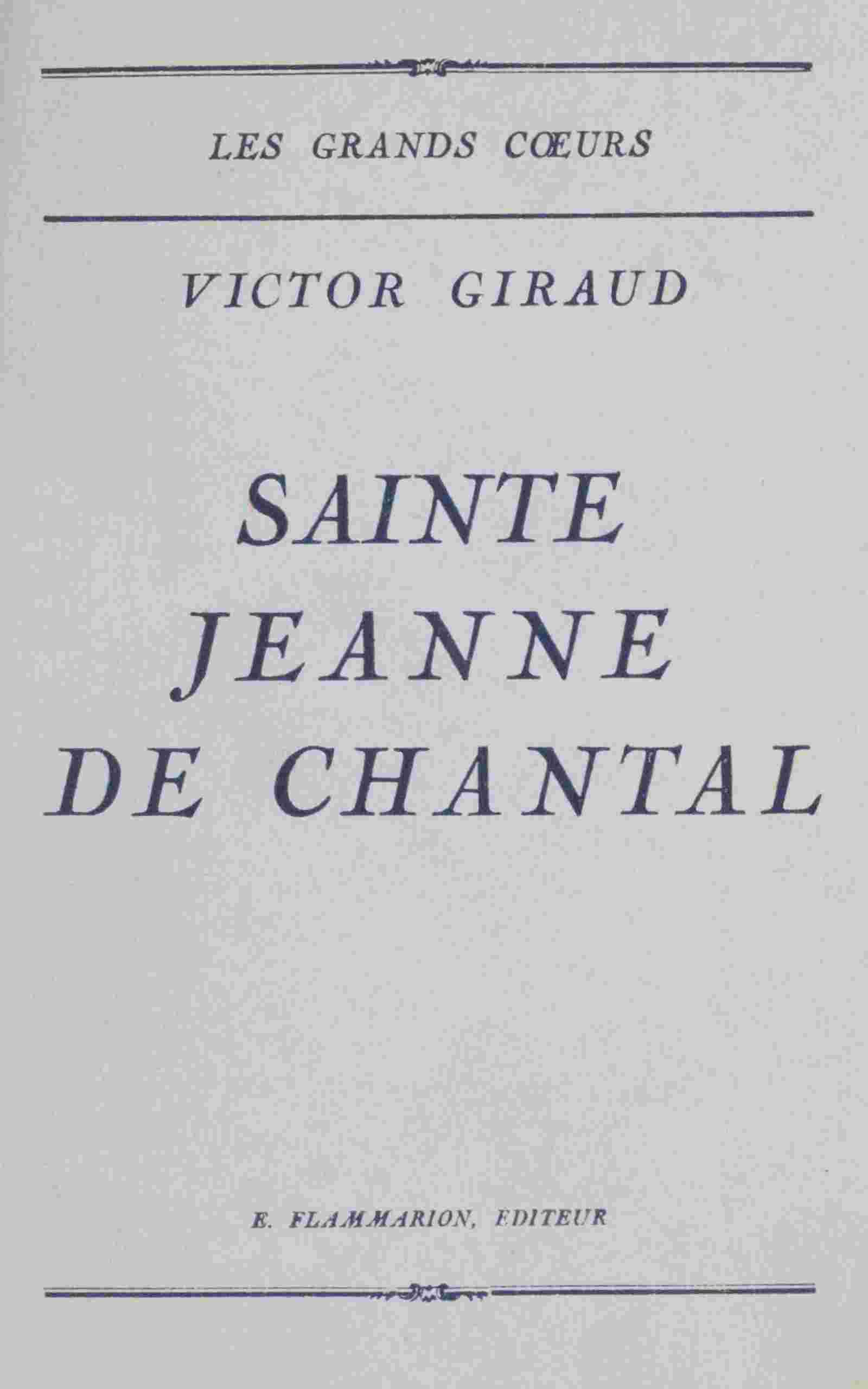 Sainte Jeanne de Chantal cover