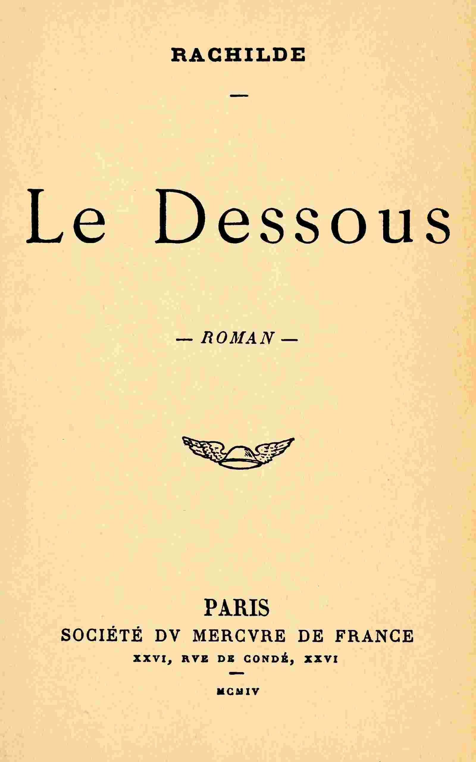 Le dessous cover