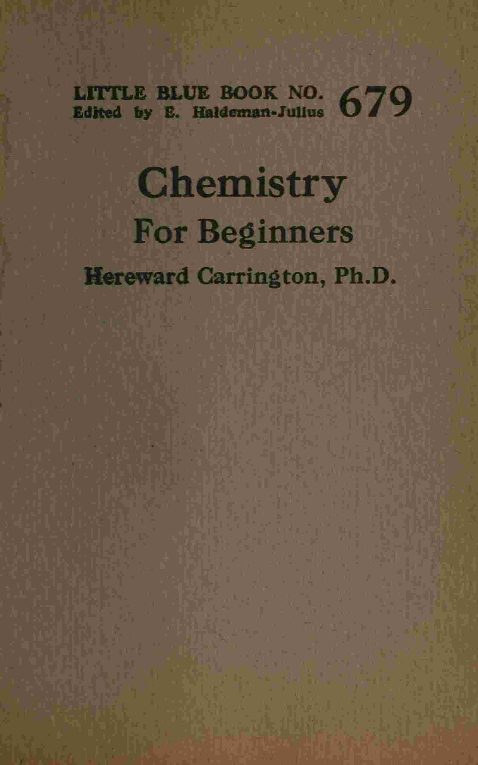 Chemistry for beginners cover