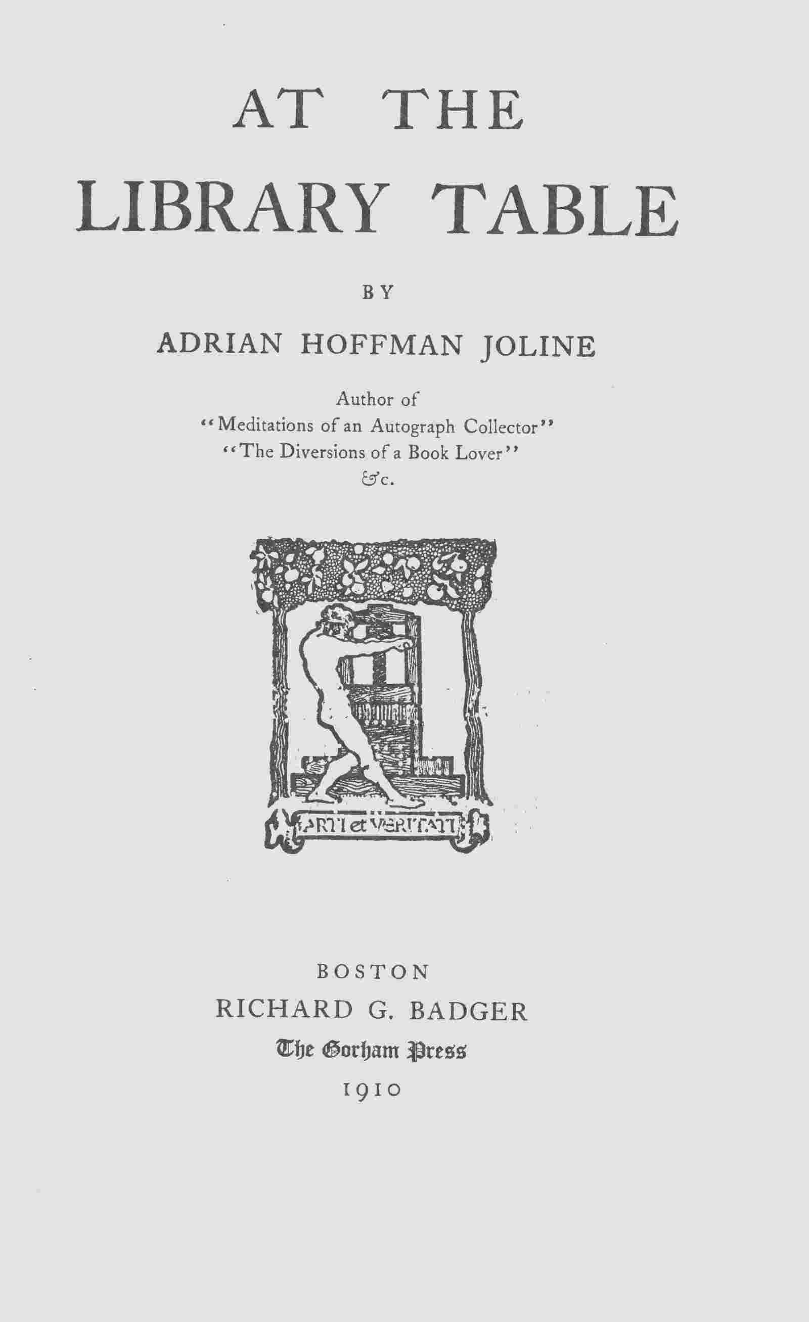 At the library table cover