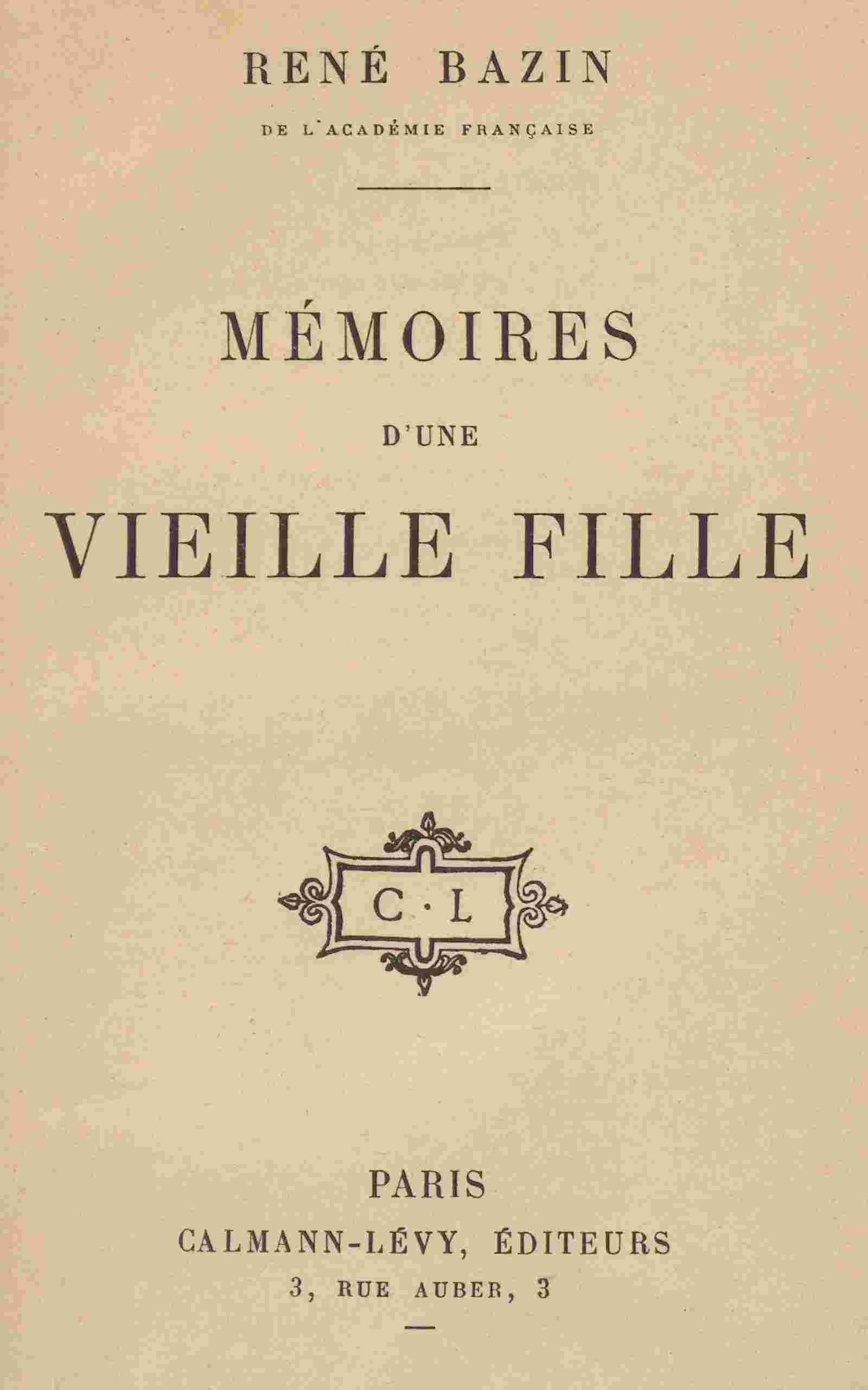 Mémoires d'une vieille fille cover